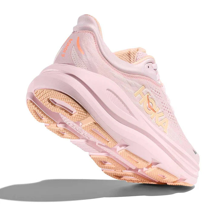 HOKA WOMENS BONDI 9 ROAD RUNNINGLILAC CREAM / TANGERINE GLOW