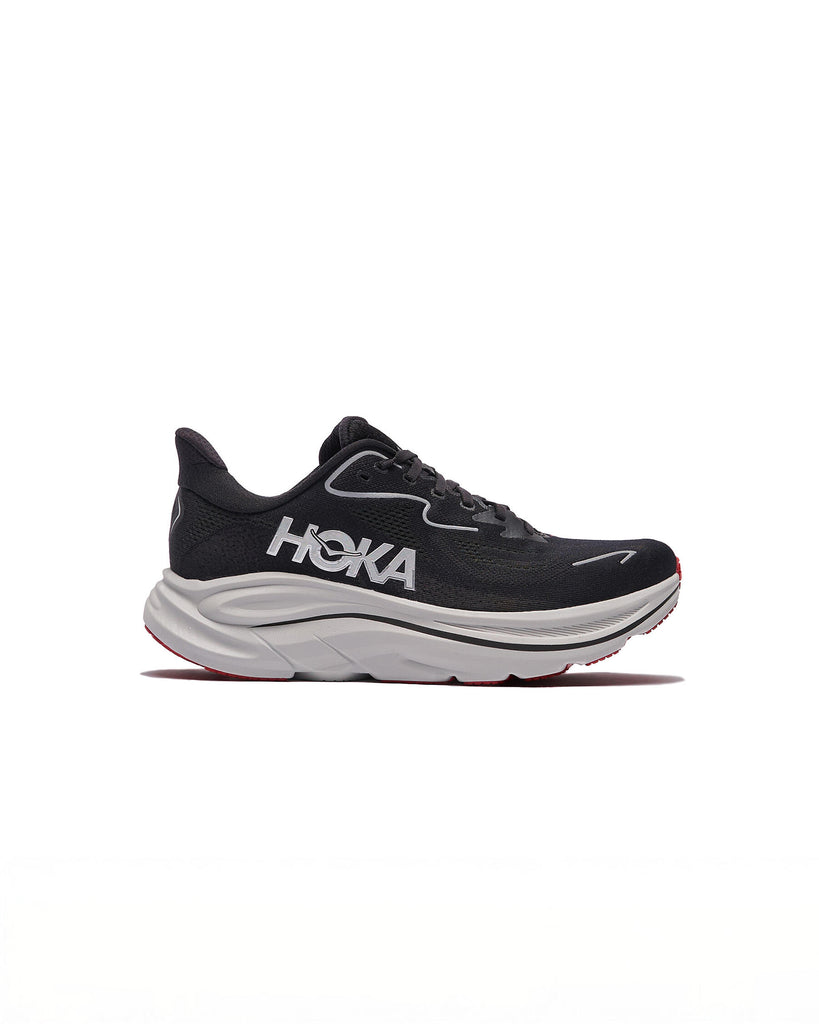 HOKA MENS CLIFTON 10 ROAD RUNNINGBLACK / SILVER