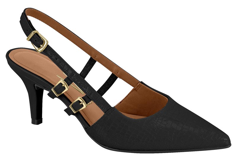 SAPATO FEMININO VERNIZ CROCO LONDON BLACK