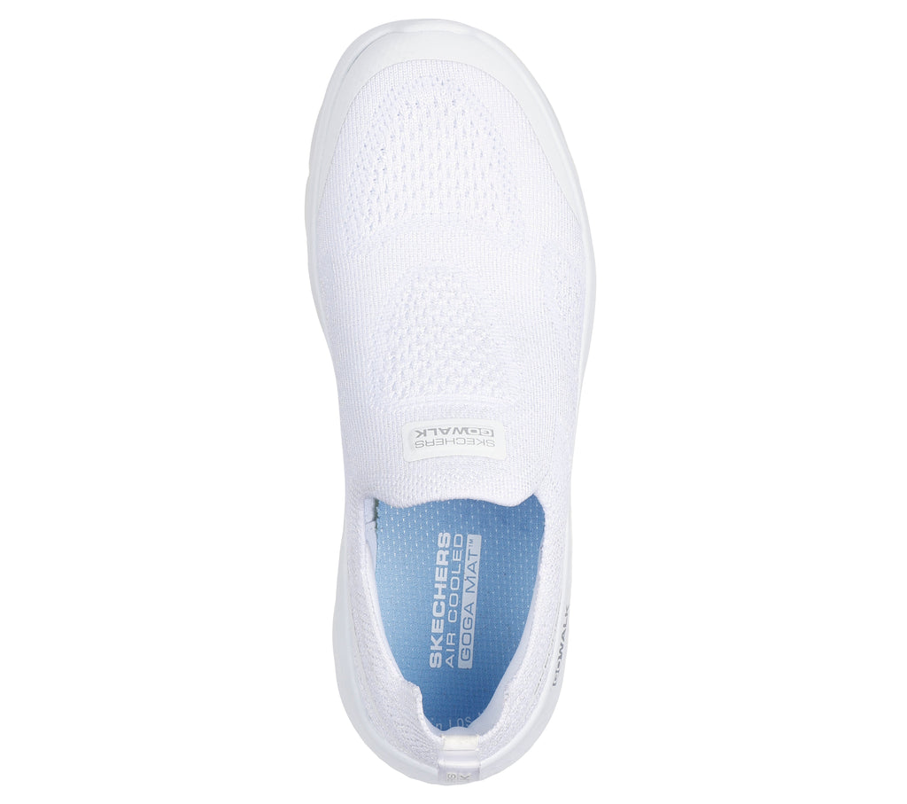 SKECHERS WOMEN'S GO WALK FLEX SLIP-ON SHOES  - WHITE