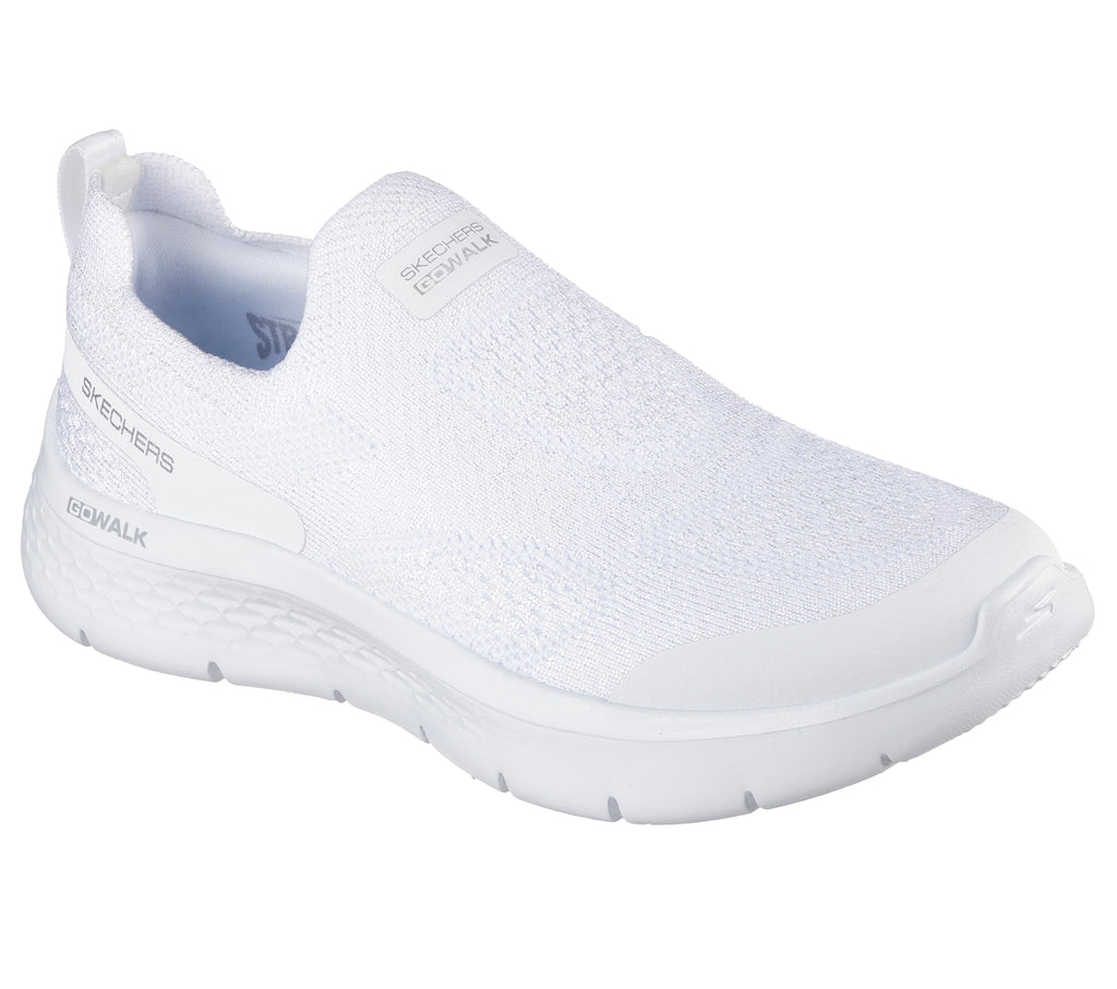SKECHERS WOMEN'S GO WALK FLEX SLIP-ON SHOES  - WHITE
