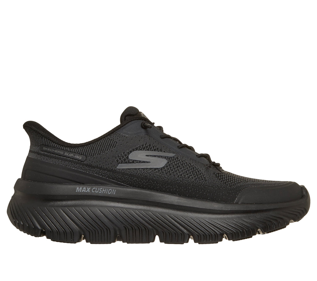 SKECHERS WOMEN'S GO WALK MAX CUSHIONING HYPER BURST - BLACK/BLACK