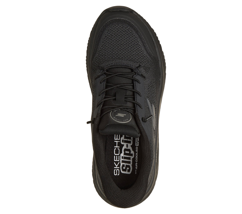 SKECHERS WOMEN'S GO WALK MAX CUSHIONING HYPER BURST - BLACK/BLACK