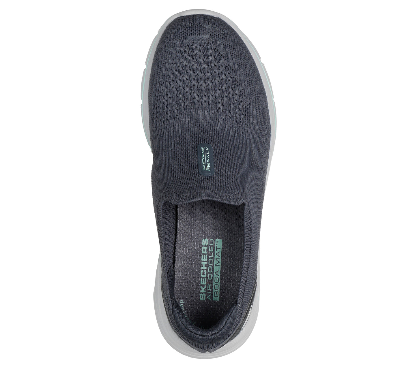 SKECHERS WOMENS GO WALK 8- CHARCOAL TURQUOISE