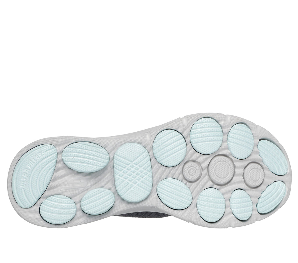 SKECHERS WOMENS GO WALK 8- CHARCOAL TURQUOISE