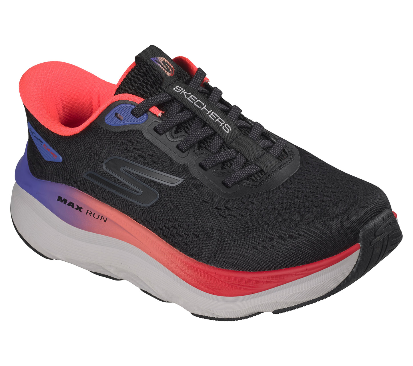 SKECHERS WOMEN'S MAX RUN - BLACK/MULTI