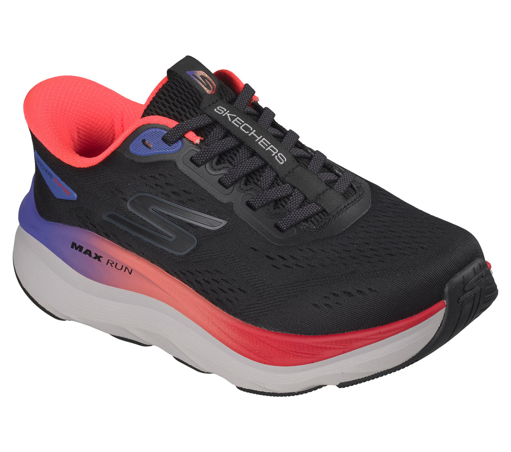 SKECHERS WOMEN'S MAX RUN - BLACK/MULTI