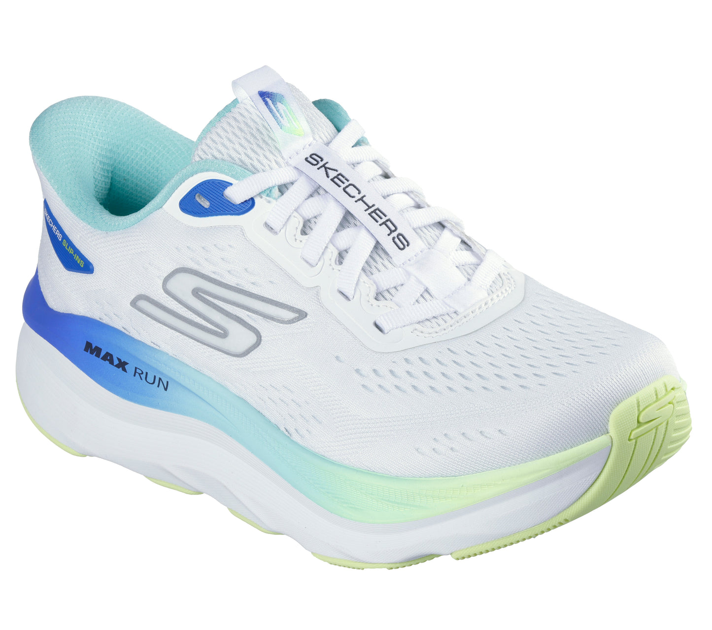 SKECHERS WOMEN'S MAX RUN - WHITE/MULTI