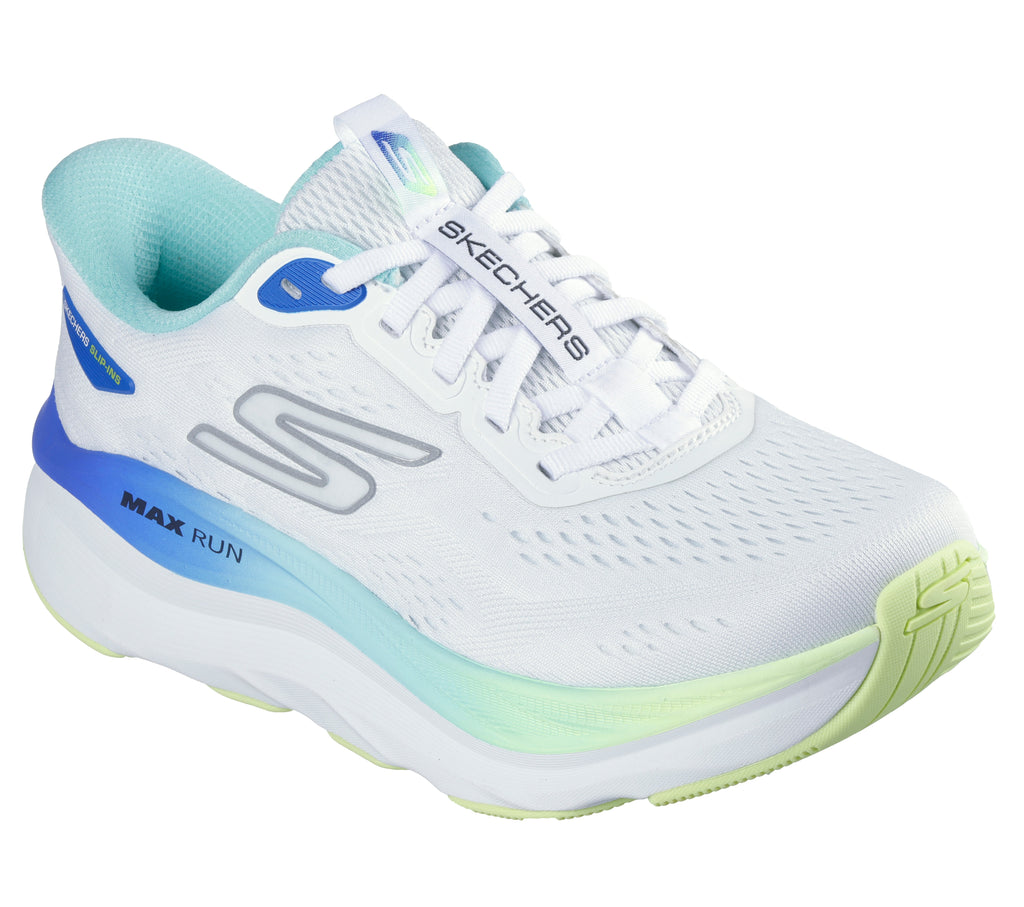 SKECHERS WOMEN'S MAX RUN - WHITE/MULTI