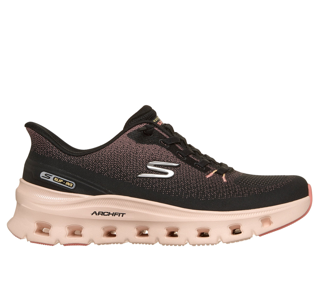 SKECHERS WOMENS ARCH FIT GLIDE-STEP PRO-BLACK CORAL