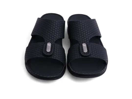 TIMELESS UNLINED HAMMERED CLASSIC ARABIC SANDALS BLACK