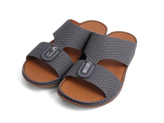 TIMELESS UNLINED HAMMERED CLASSIC ARABIC SANDALS GREY