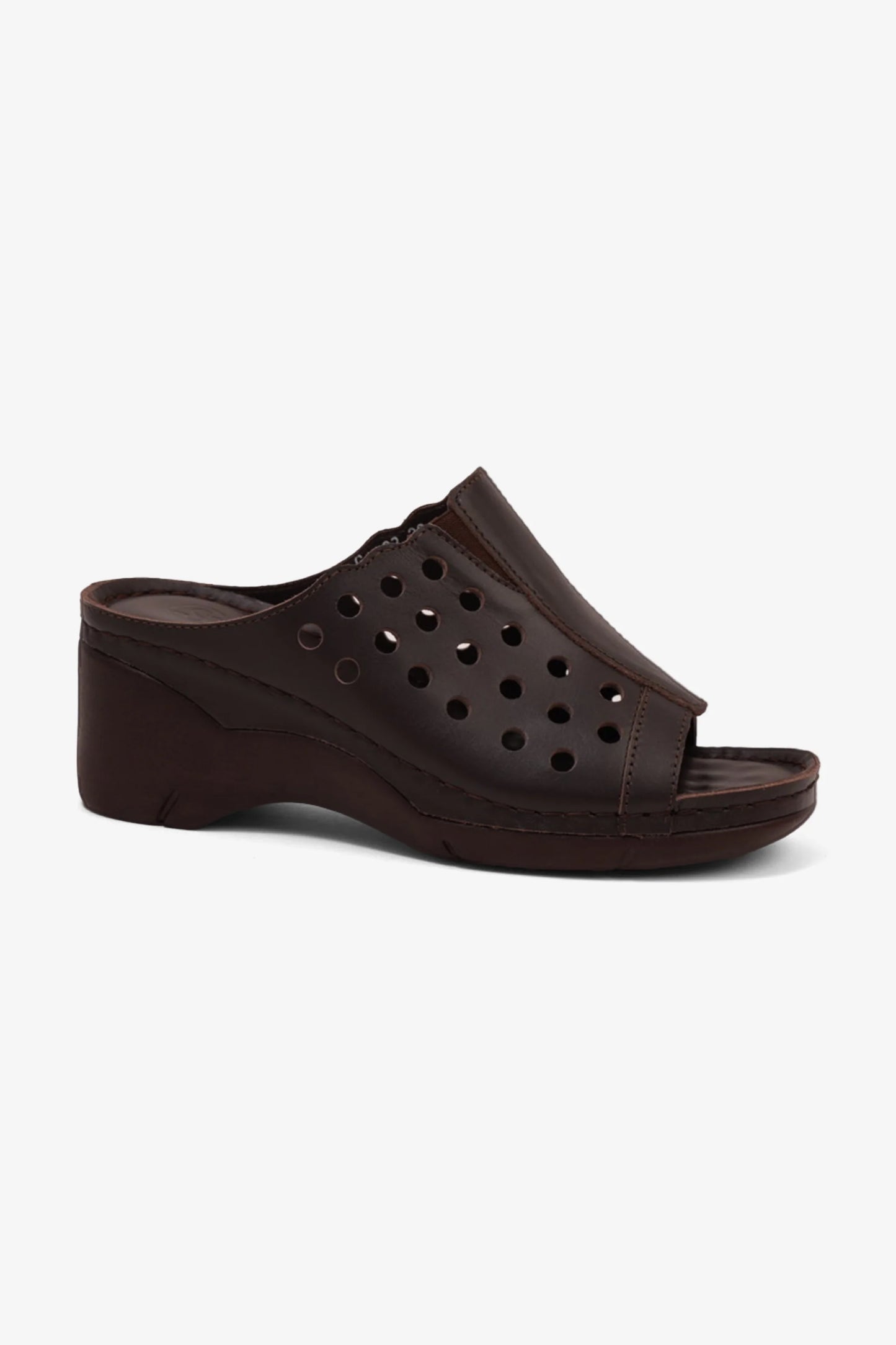 Comfort Plus Women's Perforated Wedge Sandals Brown LSDCPGG102