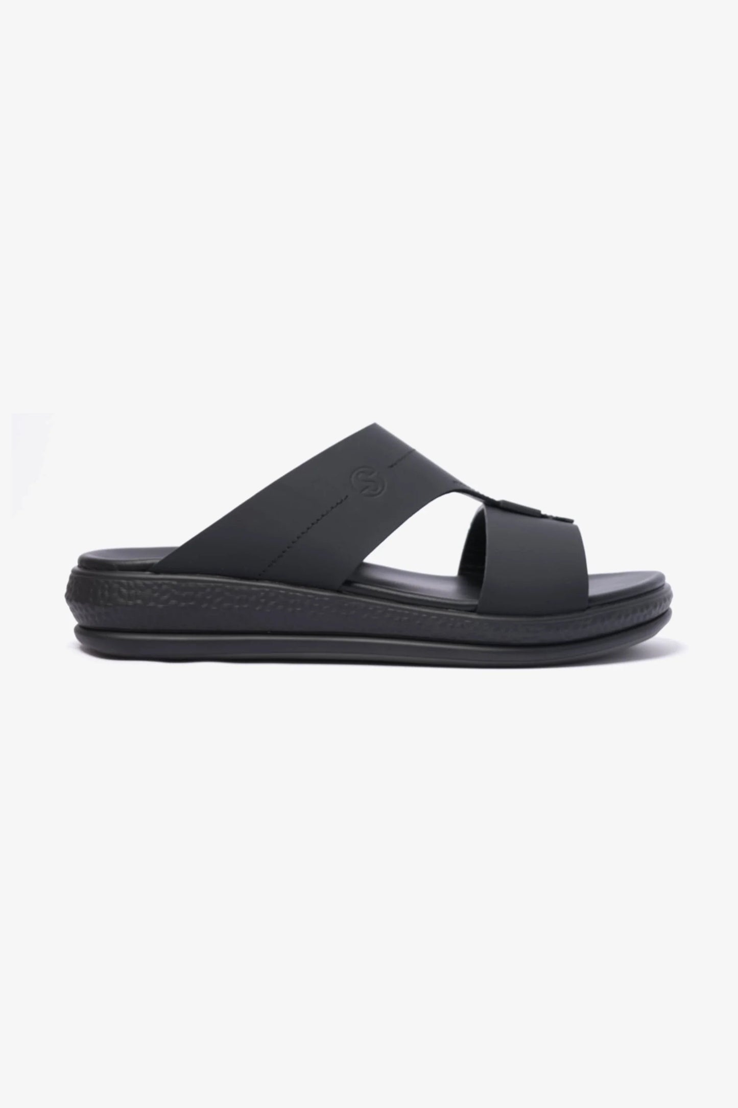 Comfort Plus Men's Stylish Matte Leather Sandals Black MSDCPD102