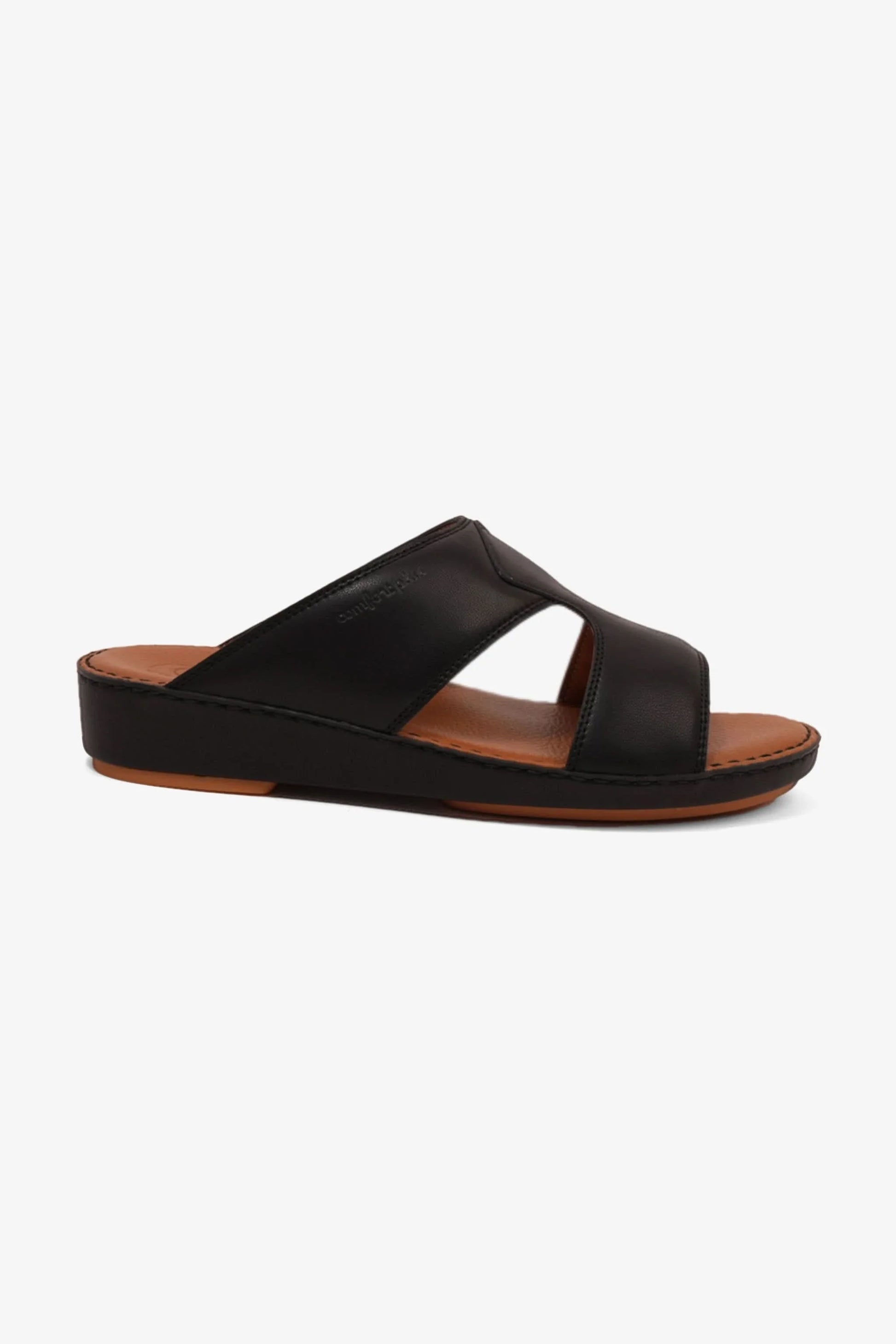 Comfort Plus Men's Luxurious Leather Sandals Black MSDCP7012