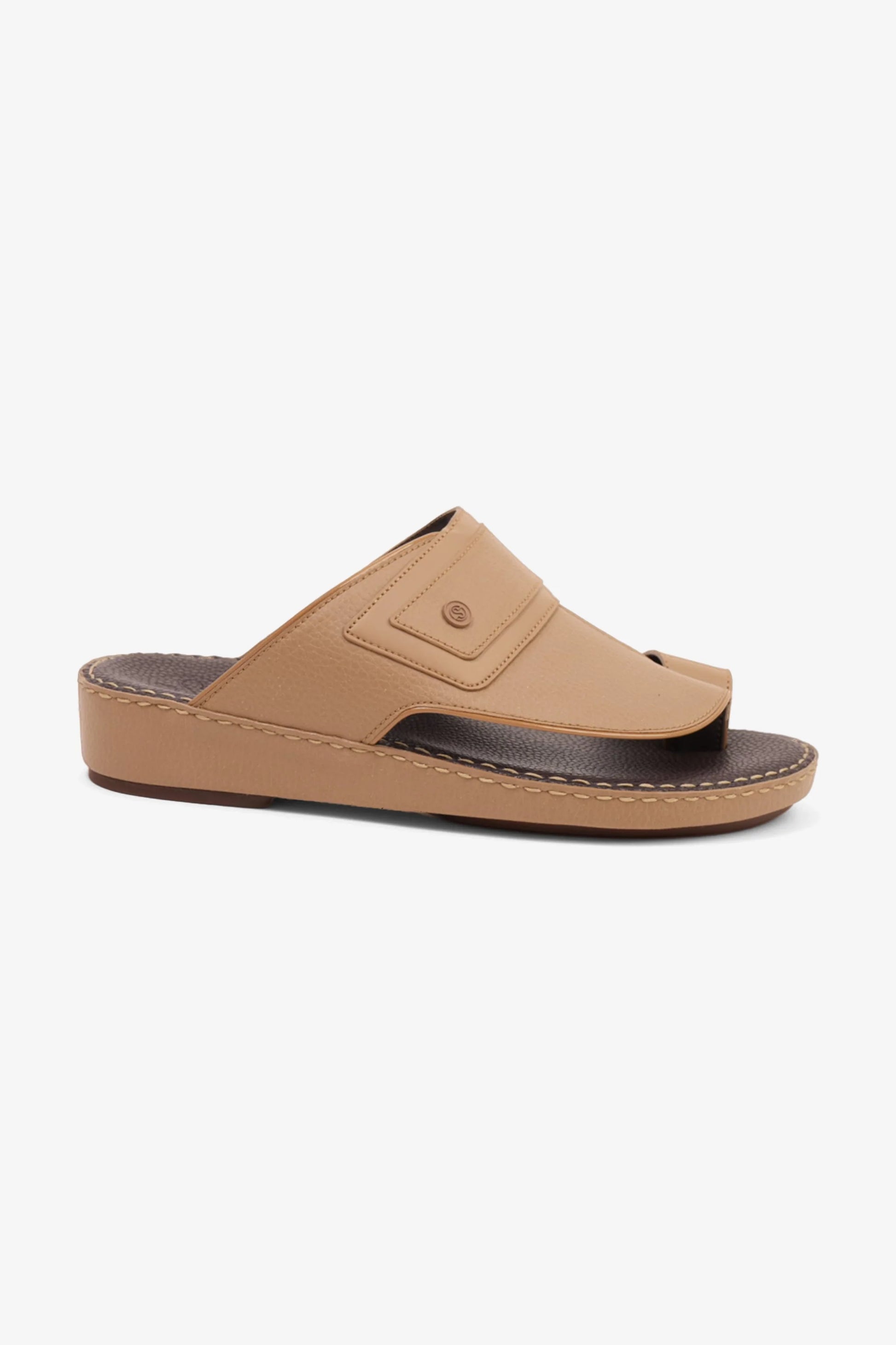 Comfort Plus Men's Textured Leather Sandals Olive Brown MSDCP8011