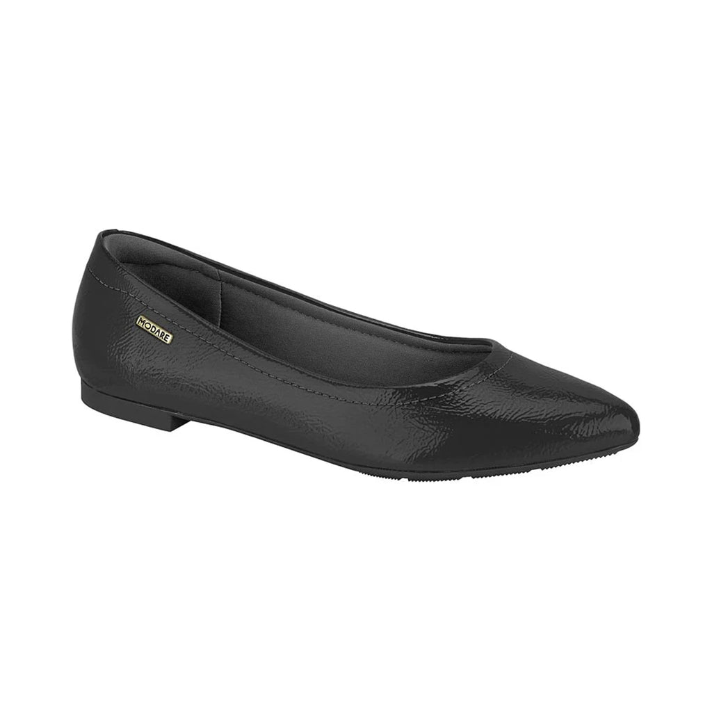 Modare Ladies Verniz Glam Flat Shoes Black