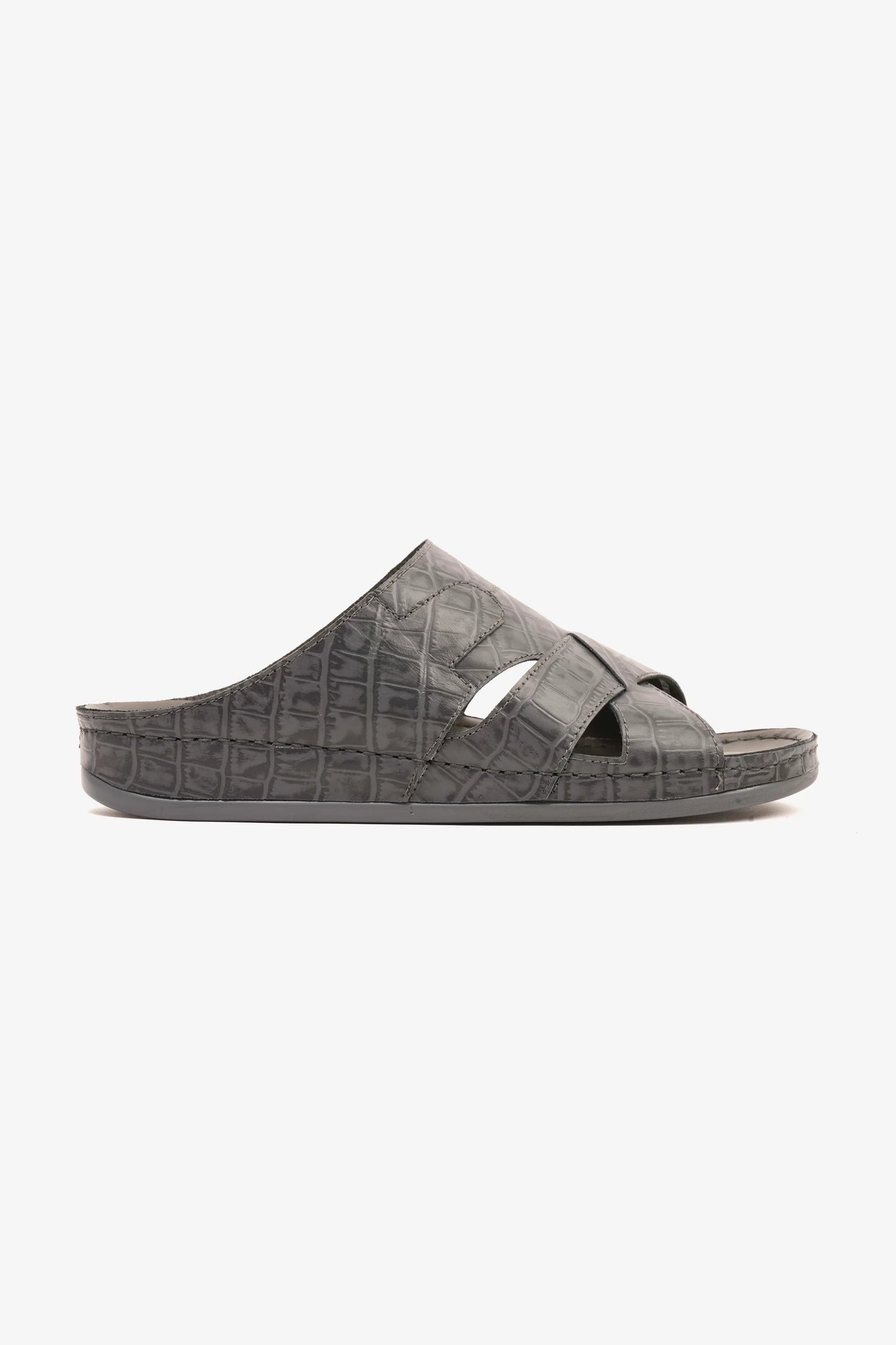 Comfort Plus Men's Cushioned Arabic Sandals Grey MSDCPAV03