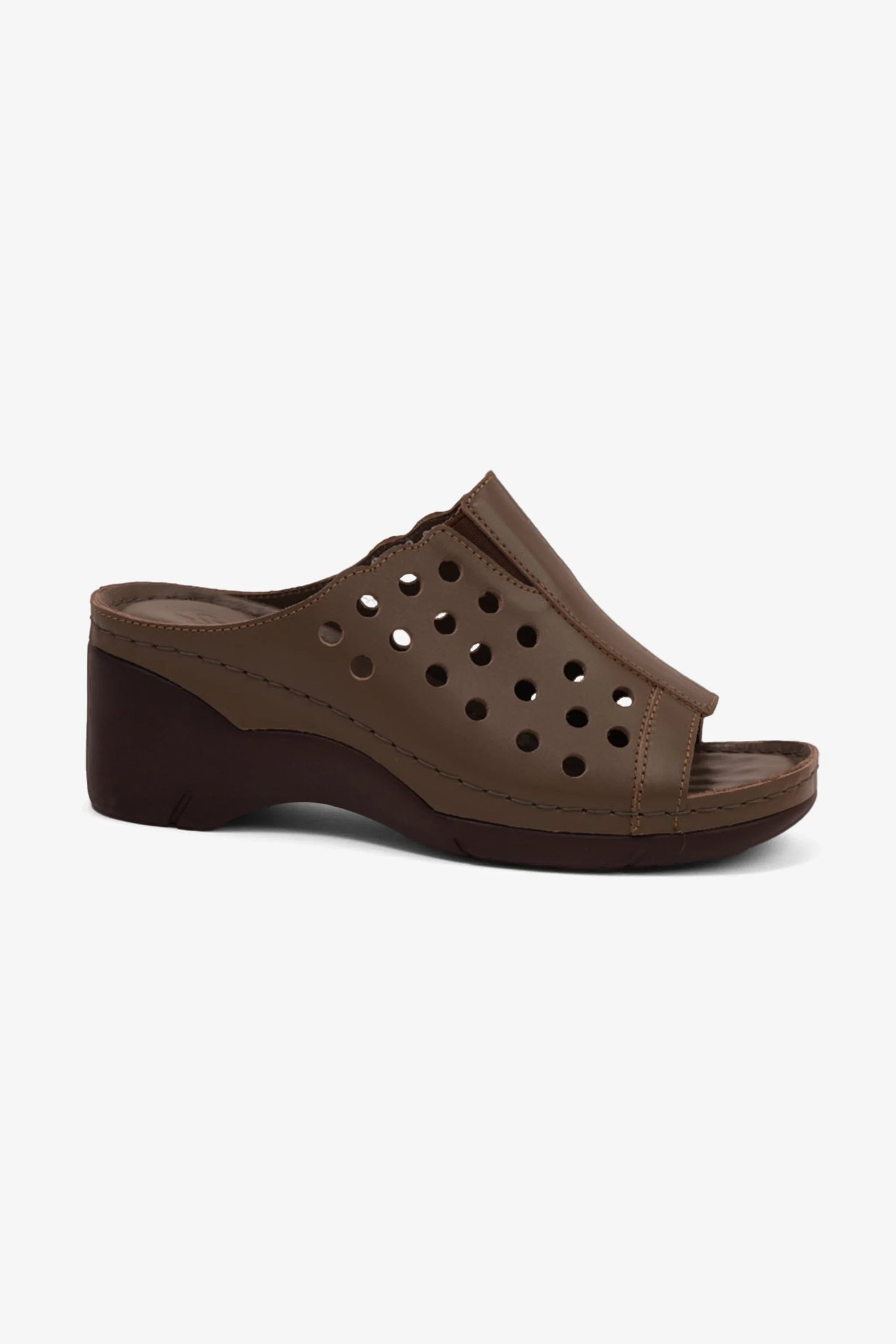 Comfort Plus Women's Perforated Wedge Sandals Truffle LSDCPGG102