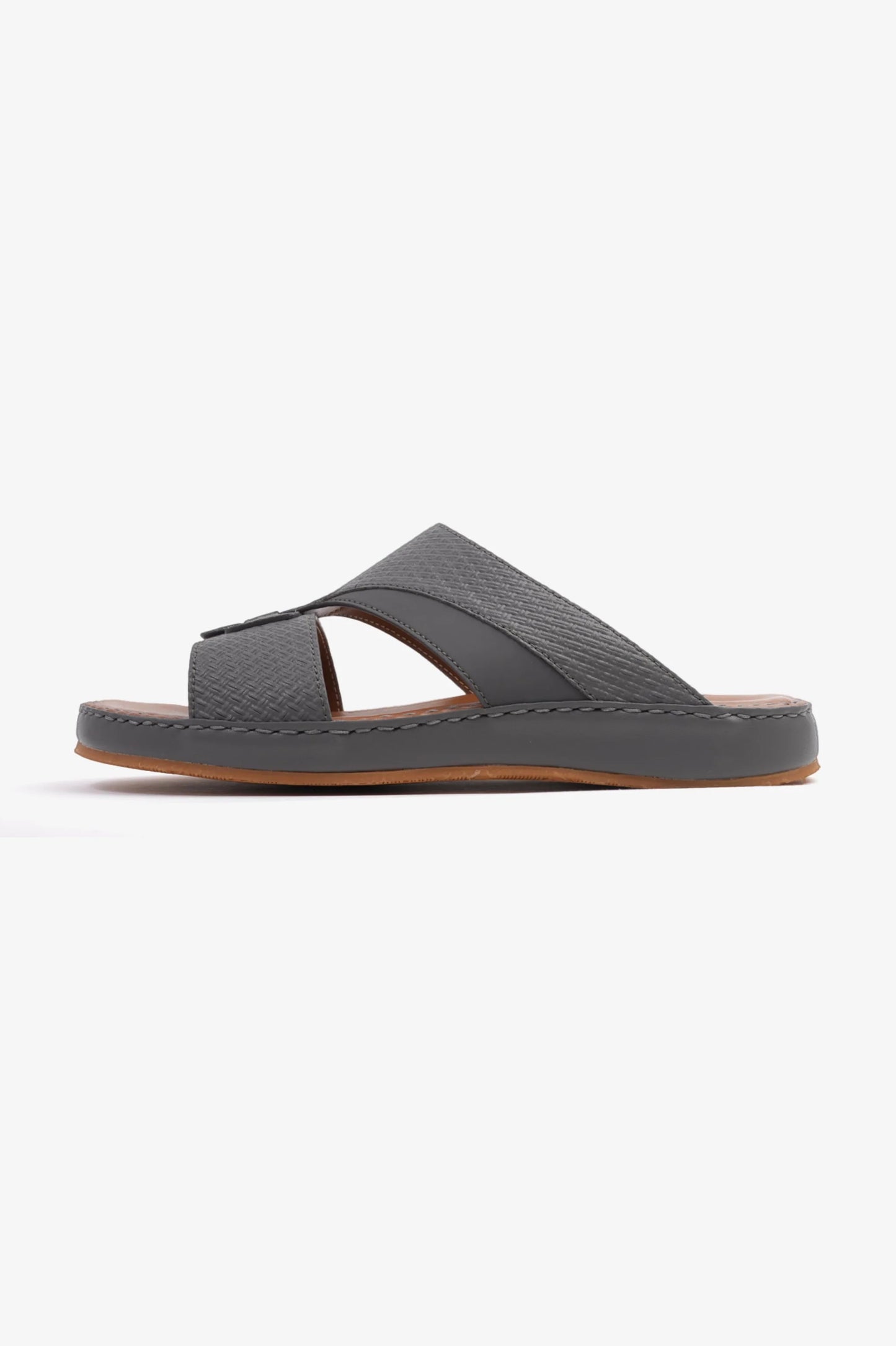 Comfort Plus Men's Genuine Leather Sandals Dark Grey MSDCP3006