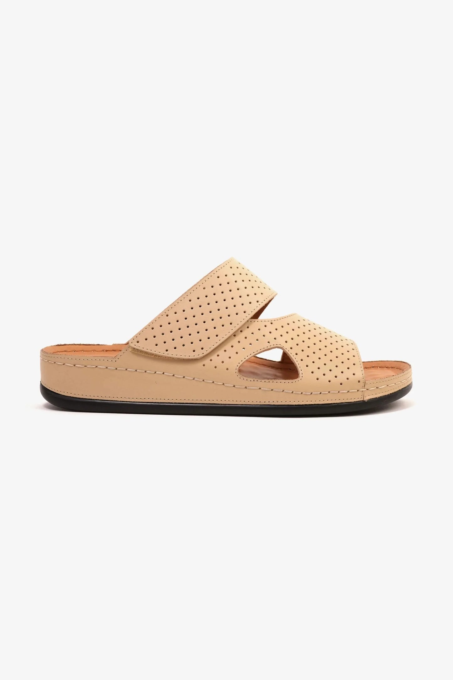 Comfort Plus Men's Al Waha Textured Arabic Sandals Beige MSDCP4005