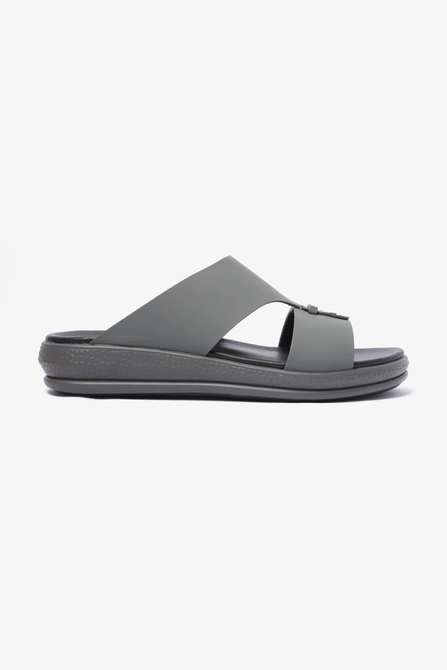 Comfort Plus Men's Matte Leather Buckle Sandals Grey MSDCPD102