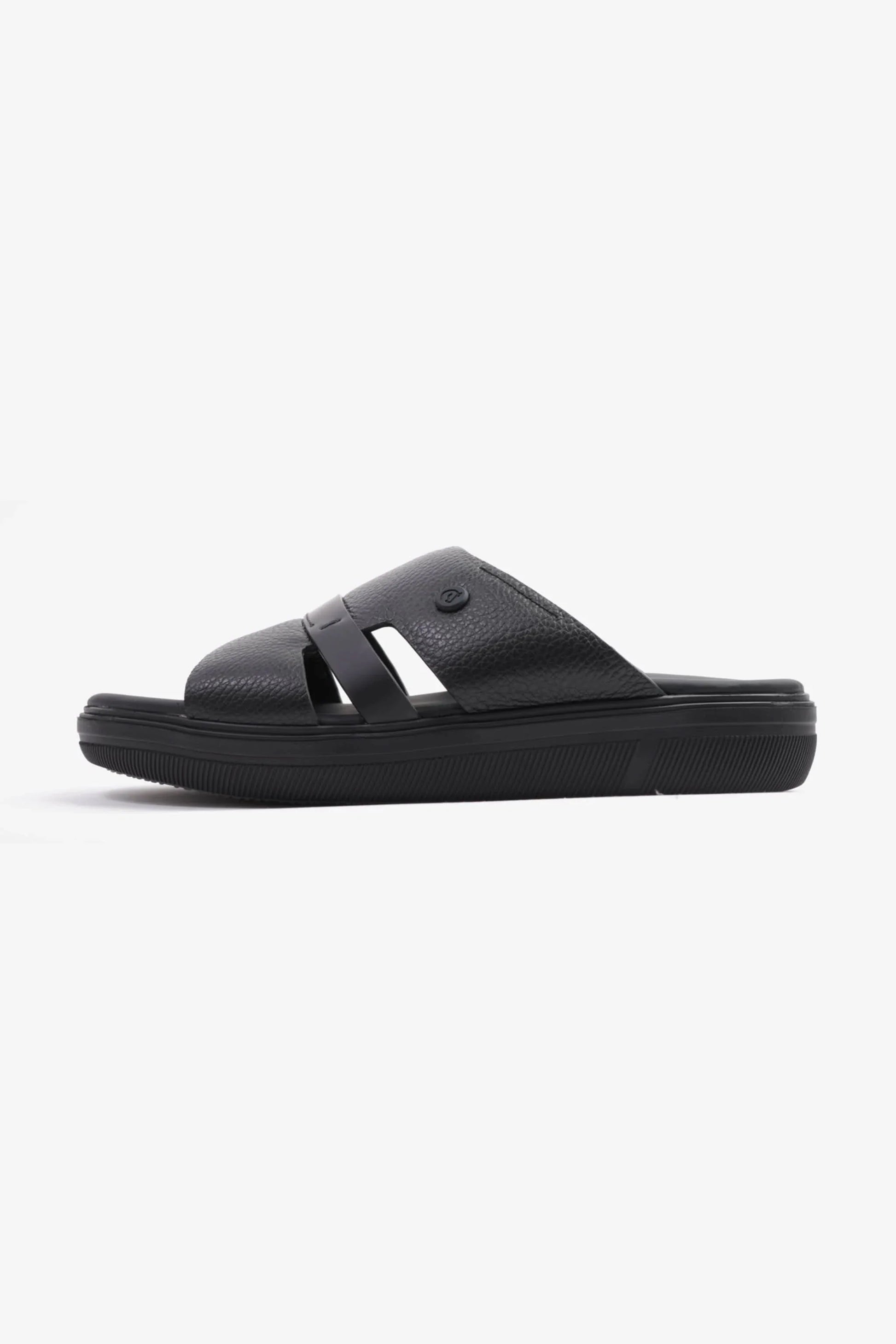 Cavalier Uomo Men's Crafted Genuine Leather Arabic Sandals Black MSDCVJS504