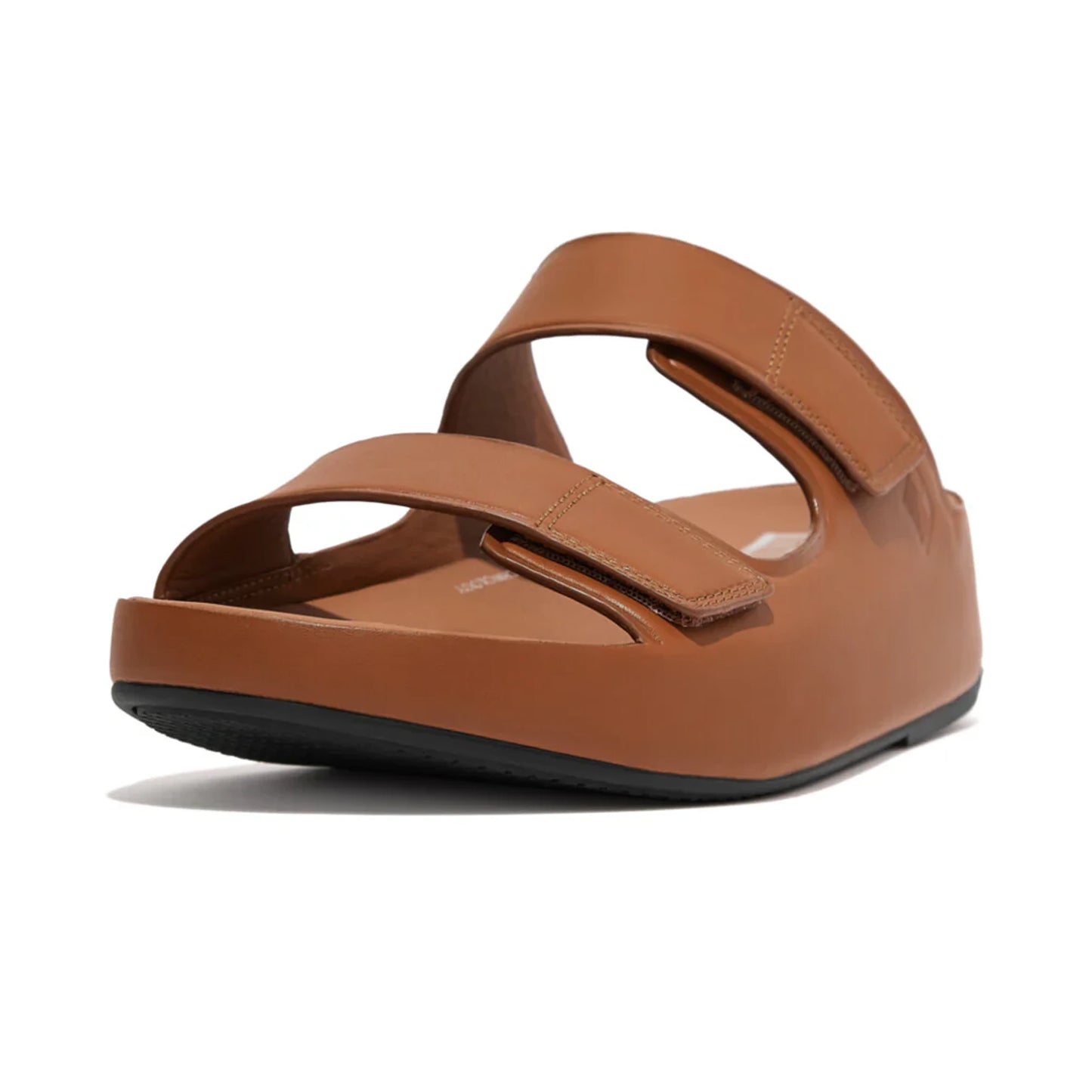 FITFLOP MENS LEATHER SLIDES - LIGHT TAN