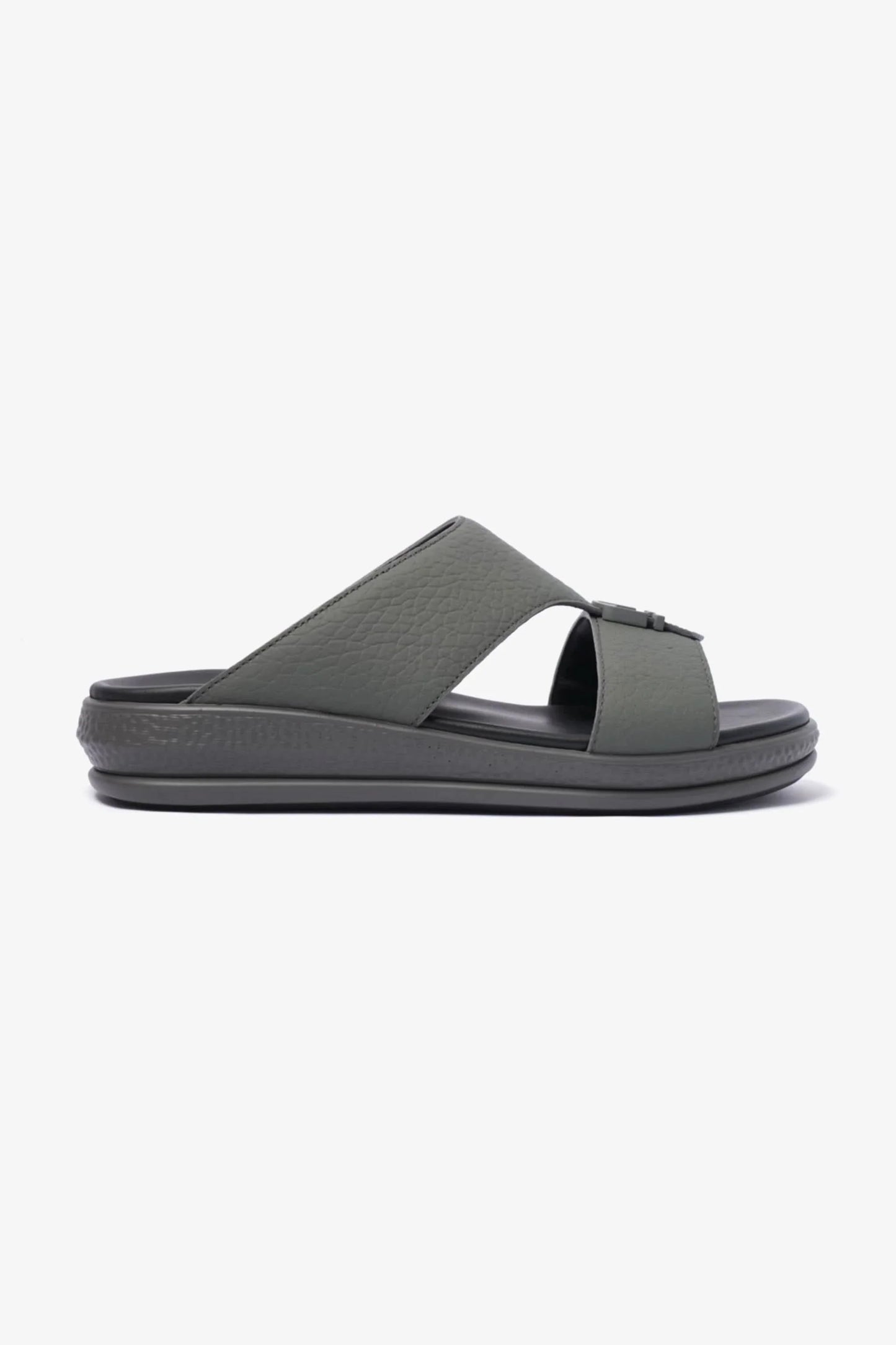 Comfort Plus Men's Stylish Trim Leather Sandals Grey MSDCPD103