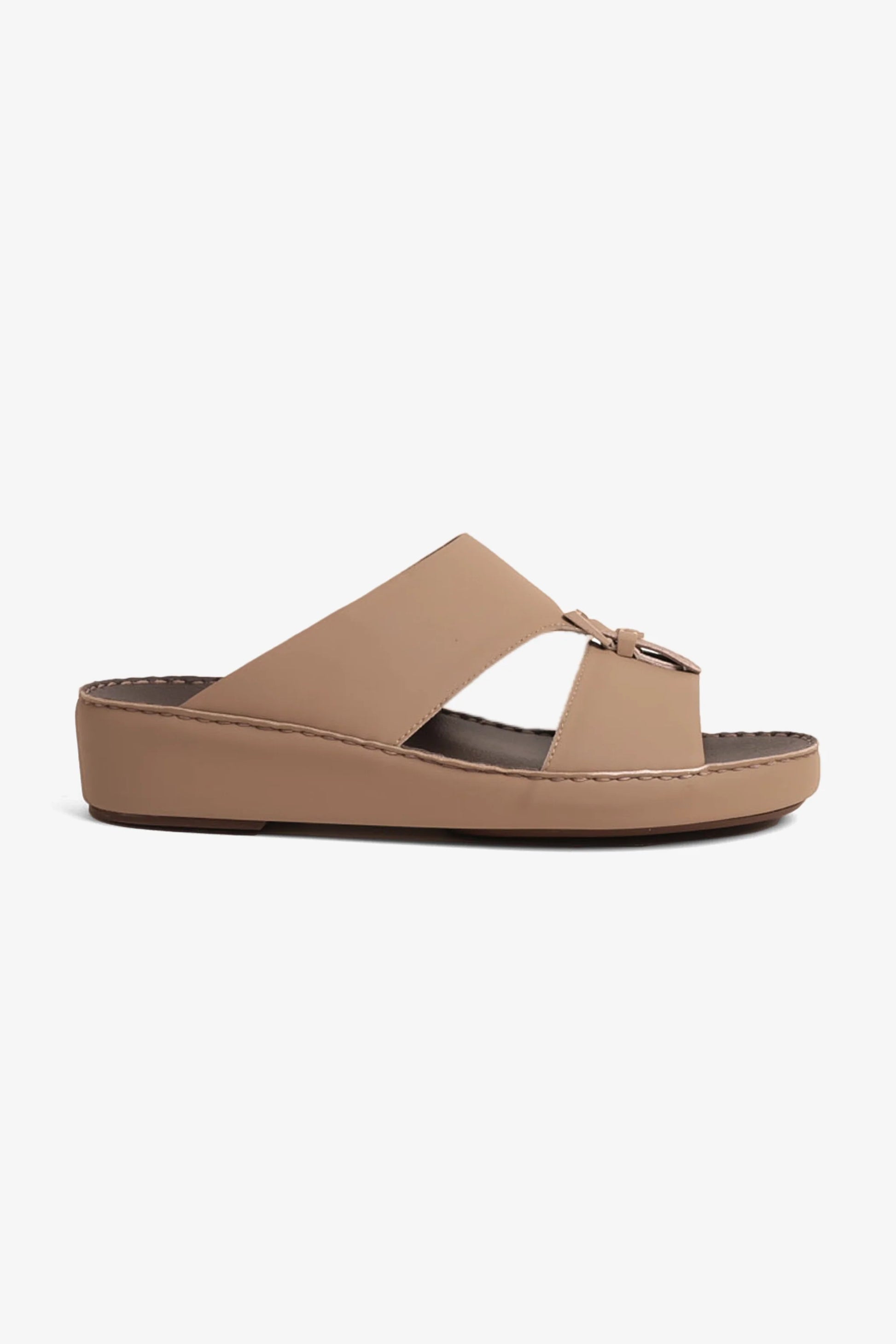 Cavalier Uomo Men's Embossed Leather Handstitched Arabic Sandals Stone MSDCV1101