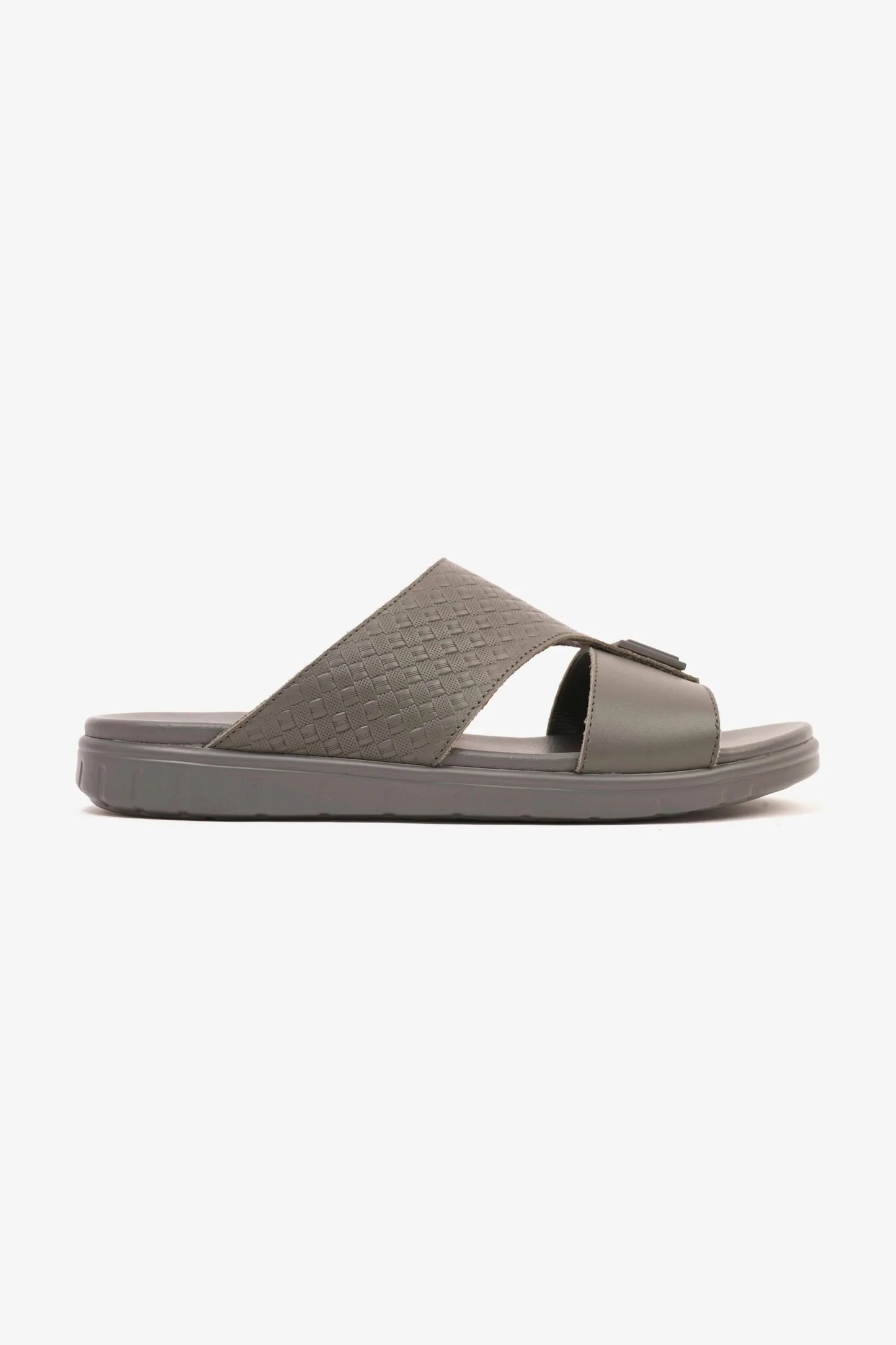 Comfort Plus Men's Embossed Leather Sandals Grey MSDCP201
