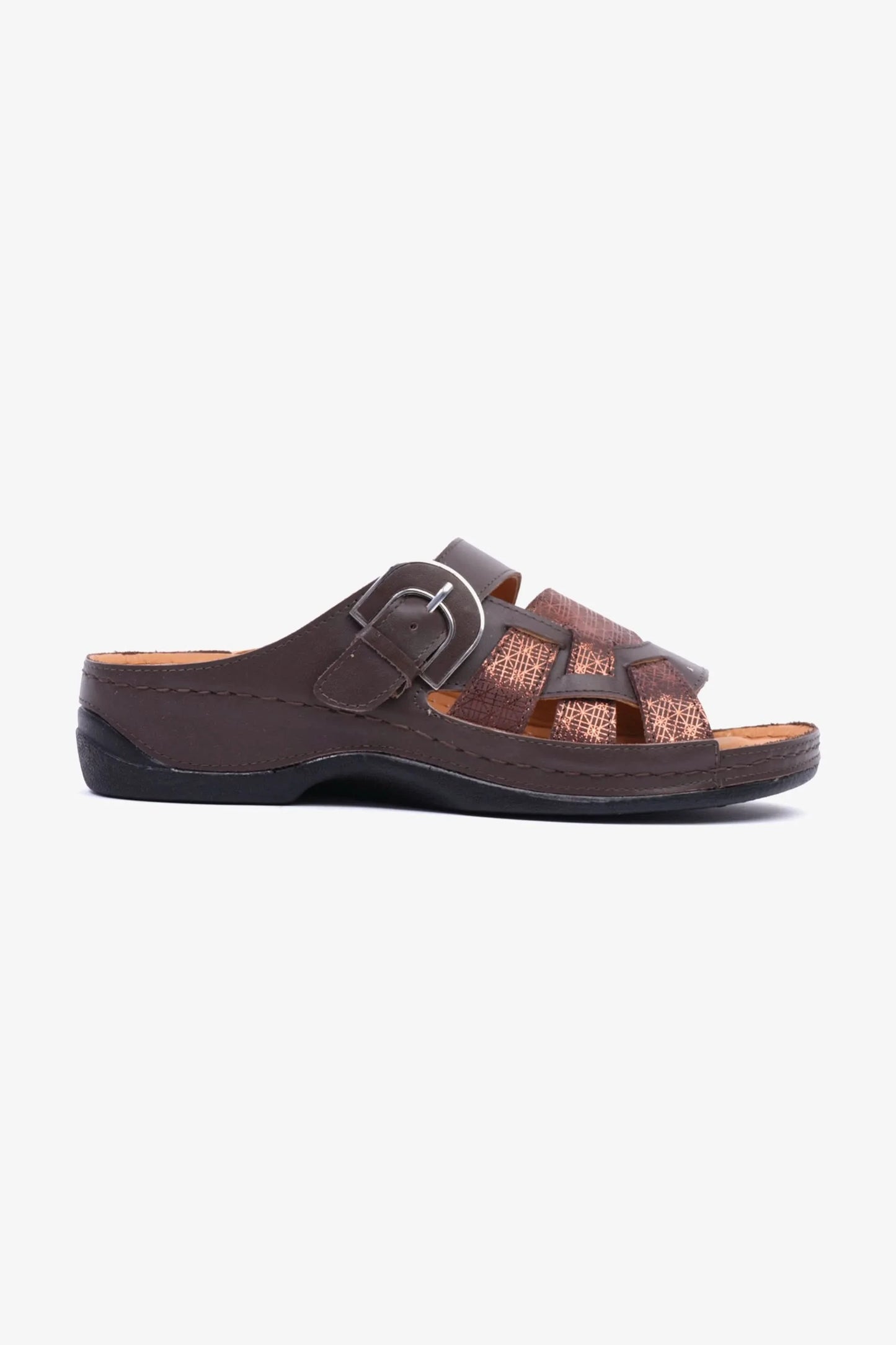Comfort Plus Women's Double Buckle Sandals Brown LSDCP584