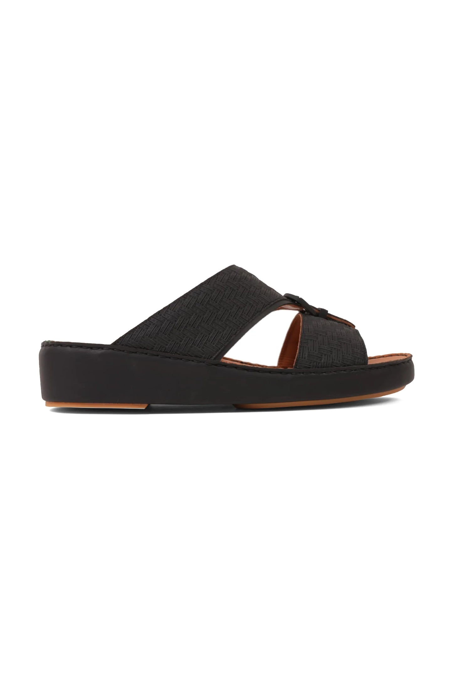 Cavalier Uomo Men's Premium Leather Arabic Sandals Black MSDCV1114