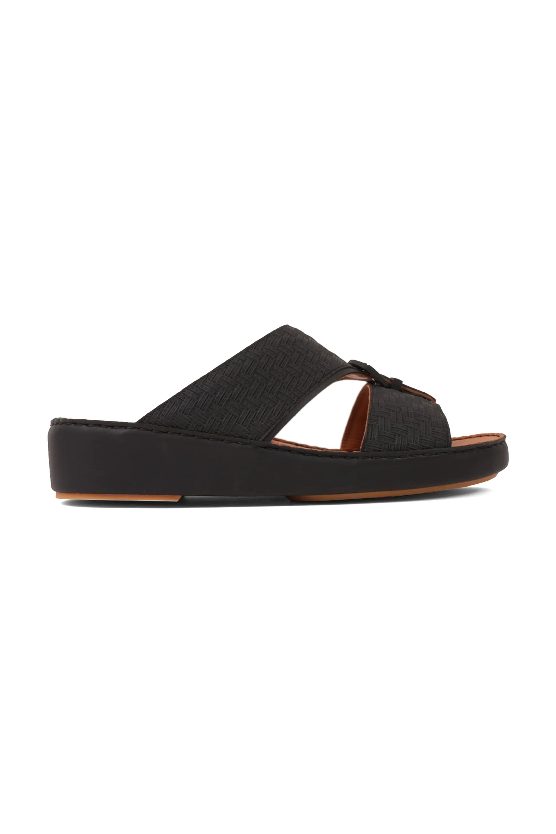 Cavalier Uomo Men's Premium Leather Arabic Sandals Black MSDCV1114