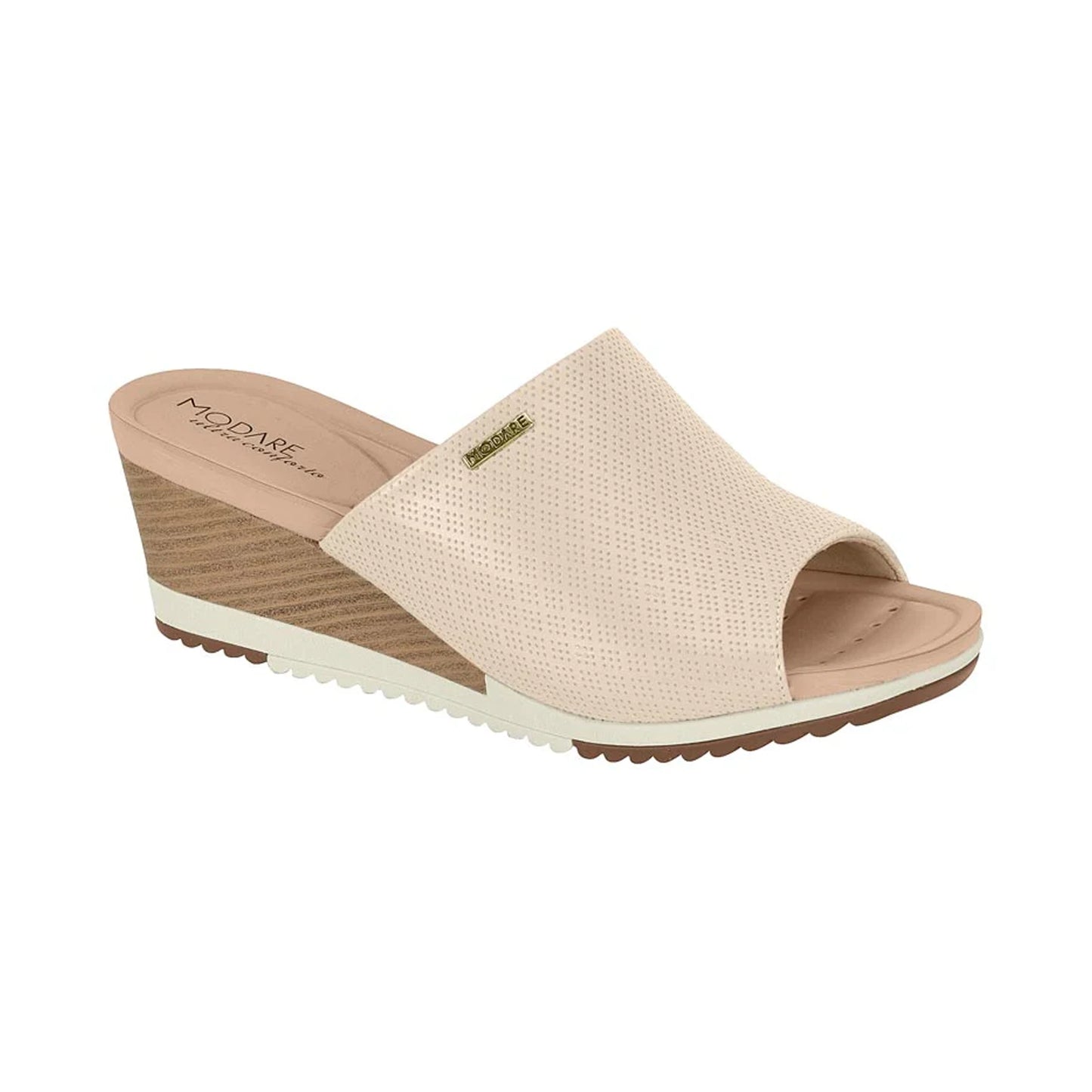 Modare Ladies Napa Low Wedge Sandals Cream