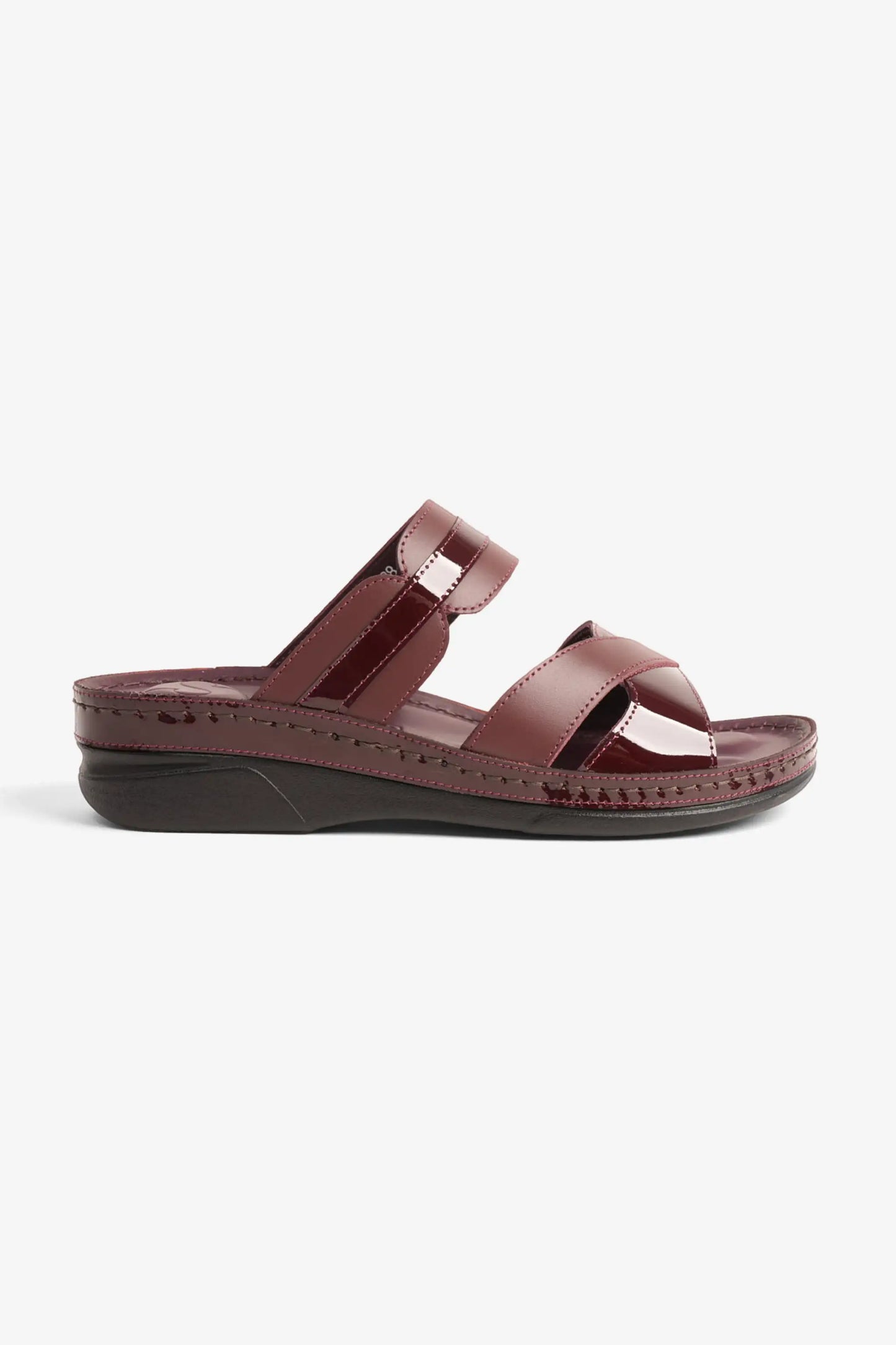 Comfort Plus Women's Ultra Soft Leather Slides Cherry LSDCP416