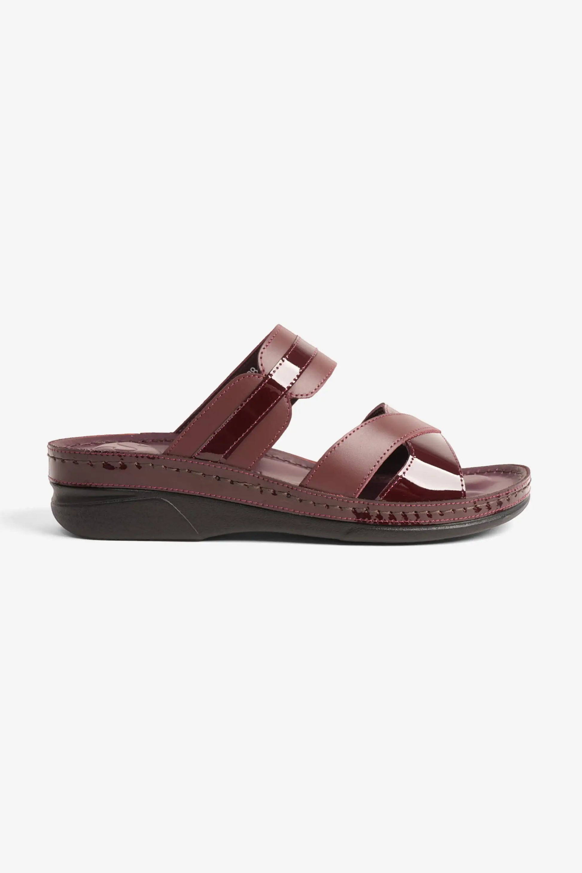 Comfort Plus Women's Ultra Soft Leather Slides Cherry LSDCP416