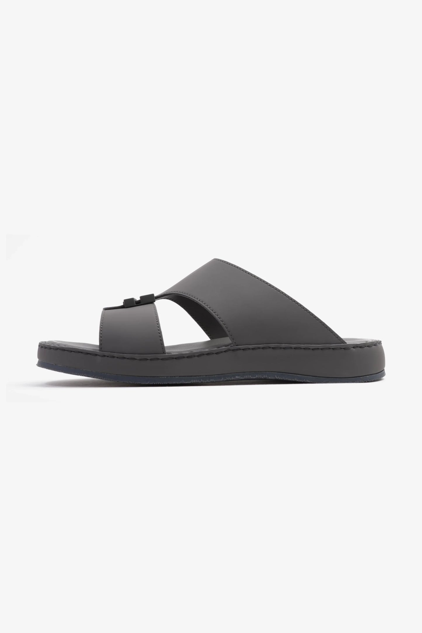 Comfort Plus Men's Matte Leather Stylish Trim Arabic Sandals Dark Grey MSDCP3002