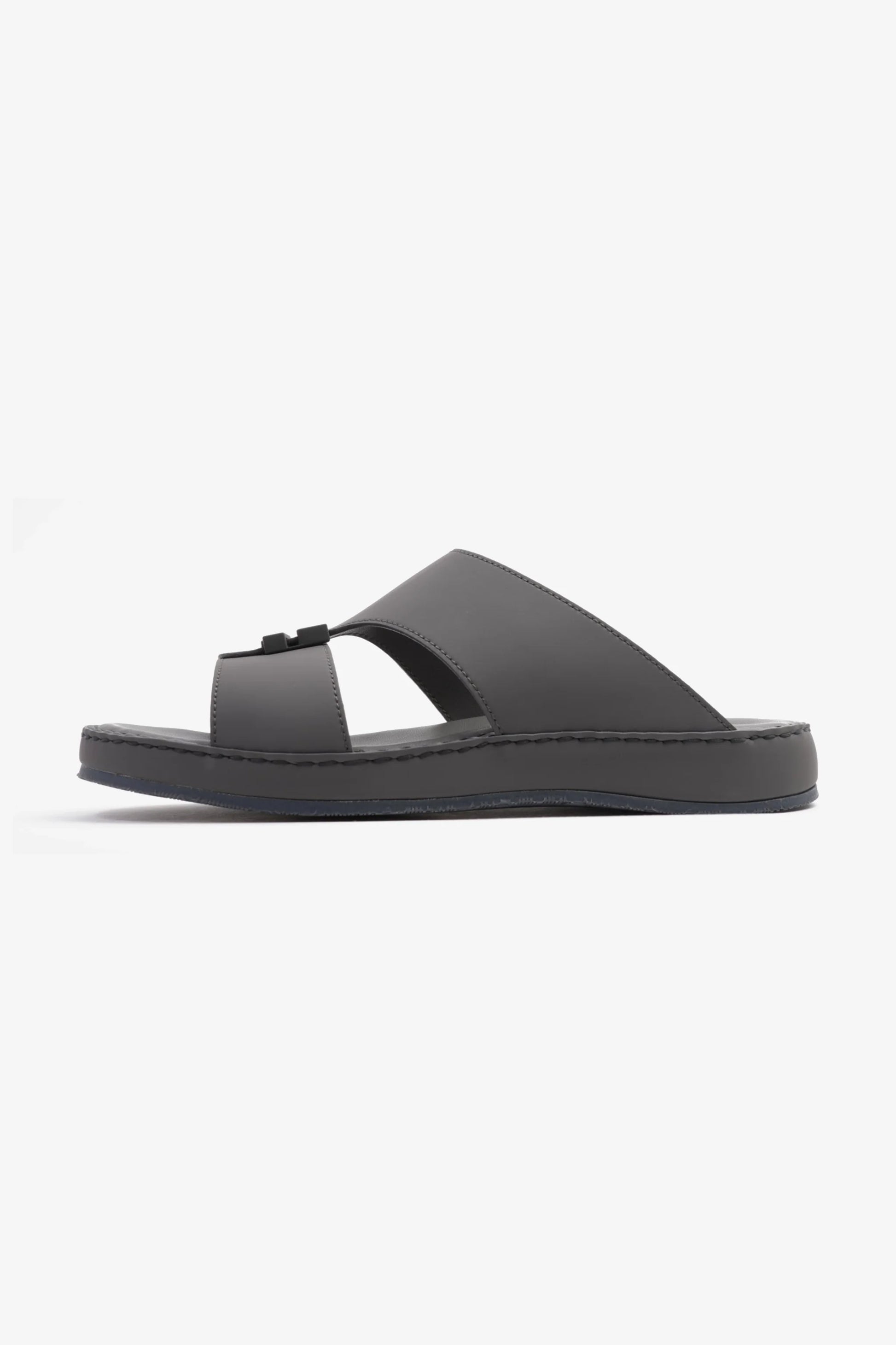 Comfort Plus Men's Matte Leather Stylish Trim Arabic Sandals Dark Grey MSDCP3002