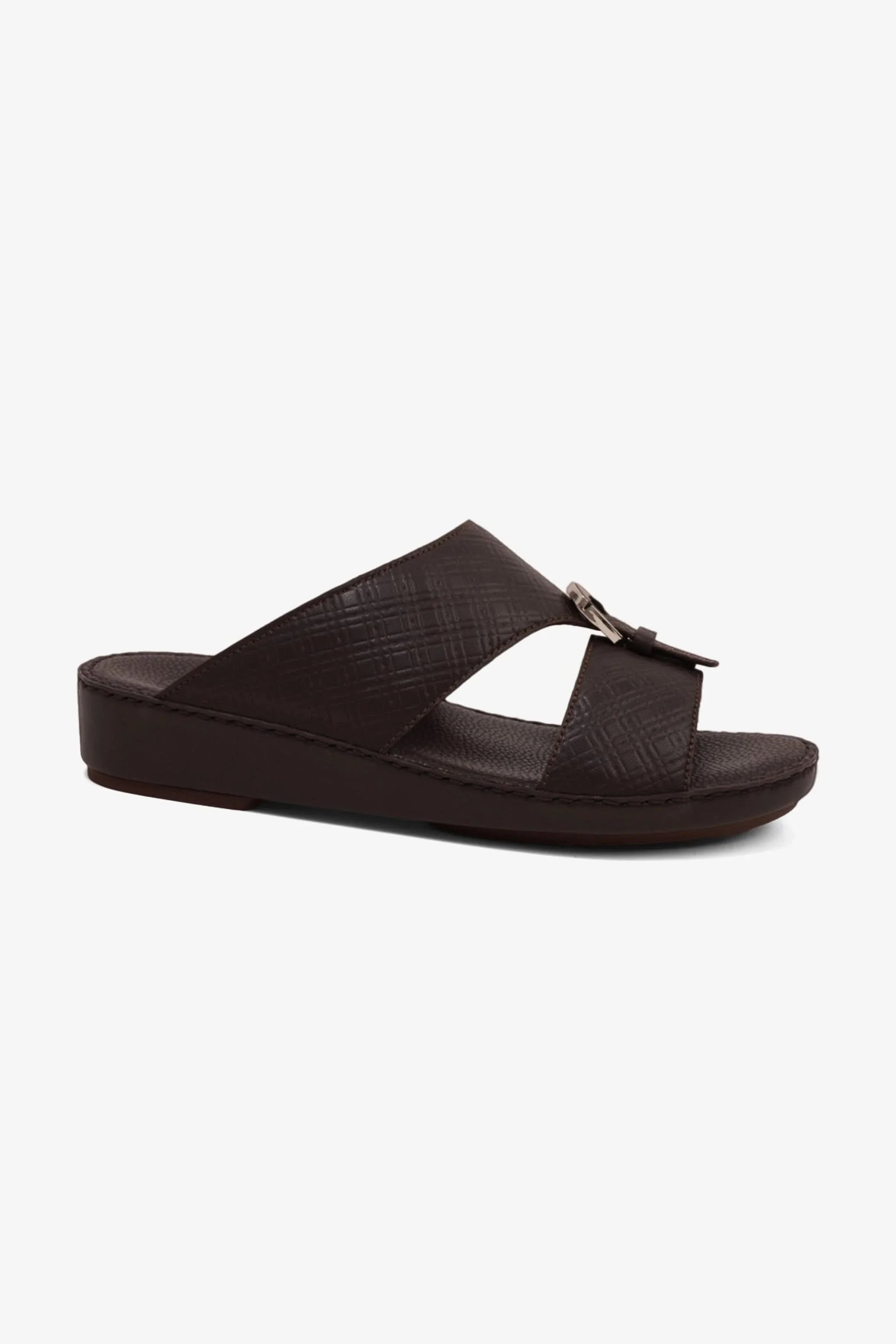 Comfort Plus Men's Cushioned Leather Arabic Sandals Brown MSDCP7013