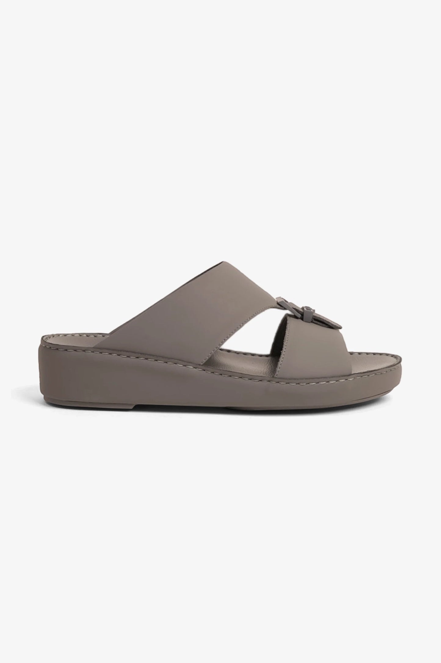 Cavalier Uomo Men's Embossed Leather Handstitched Arabic Sandals Grey MSDCV1101