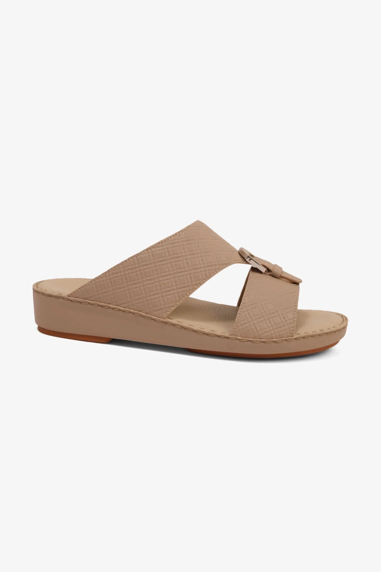 Comfort Plus Men's Cushioned Slip-On Leather Sandals Mandorla MSDCP7013