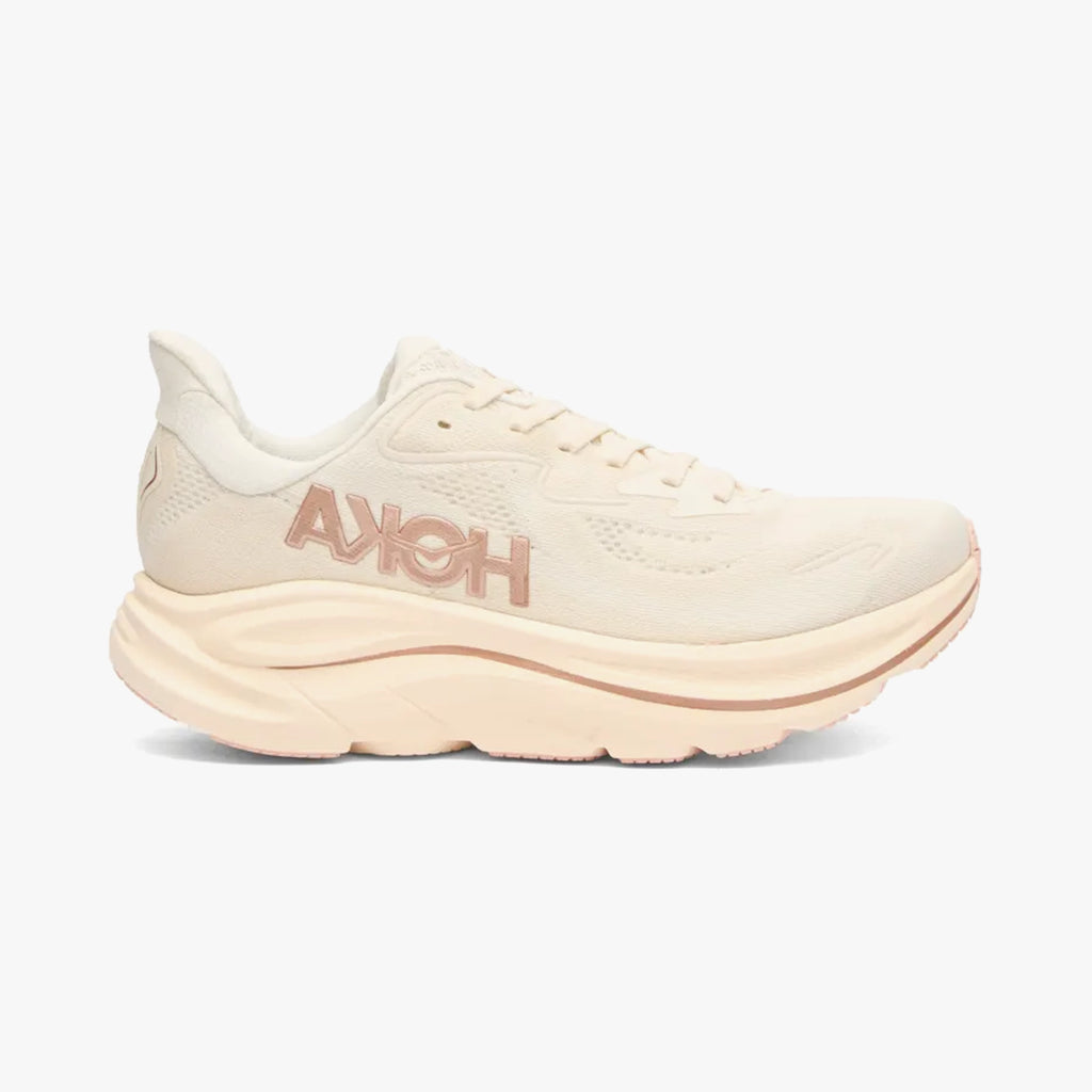 HOKA WOMENS CLIFTON 10 ROAD RUNNINGALABASTER / ROSE GOLD