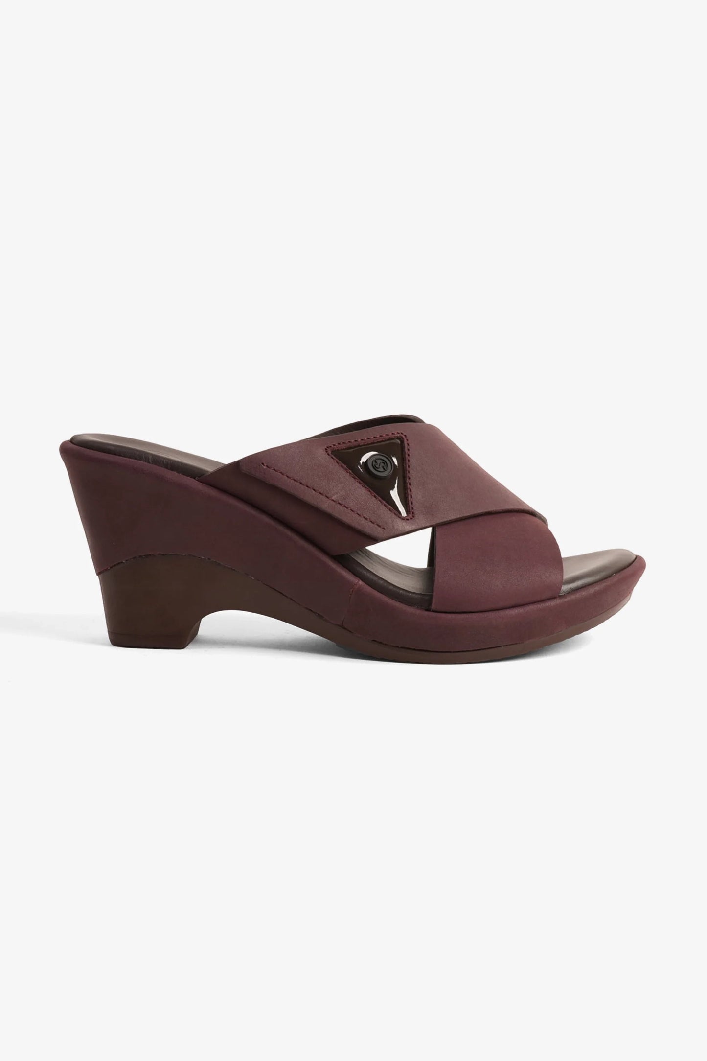 Comfort Plus Women's Cross-Strap Slide Sandals Brown LSDCP9108