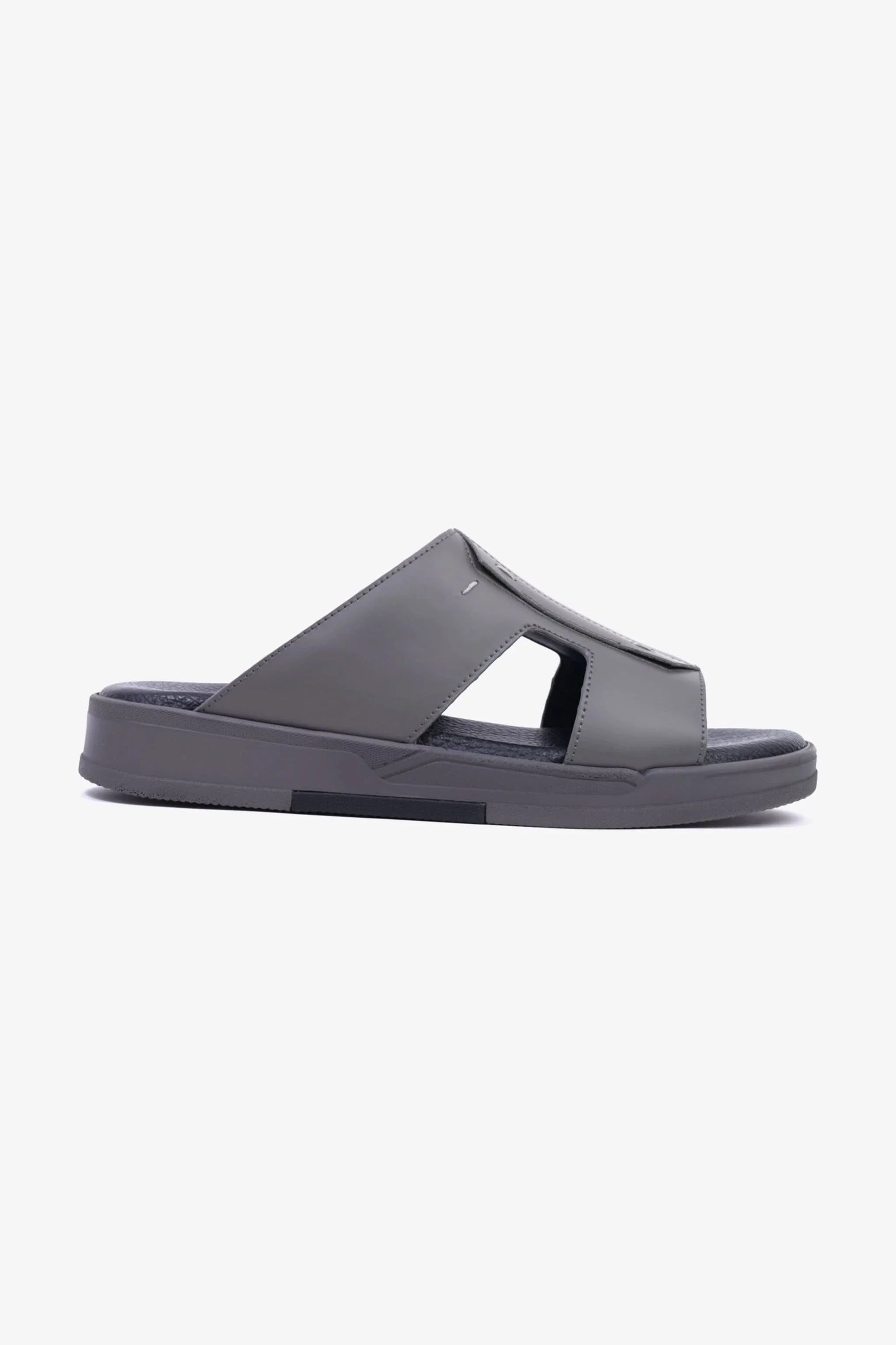 Cavalier Uomo Men's Leather Slide Sandals Grey MSDCVHAR312