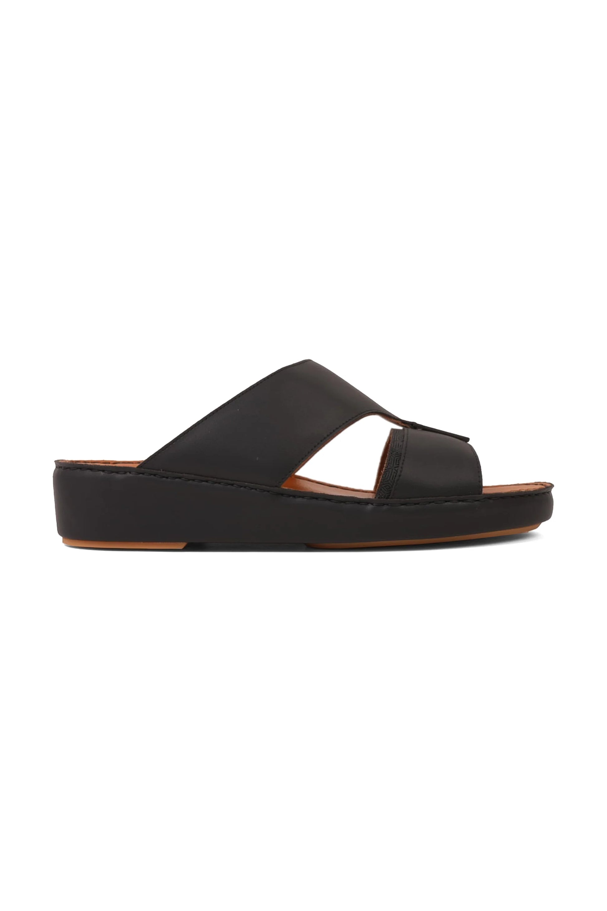 Cavalier Uomo Men's Premium Leather Arabic Sandals Black MSDCV1113