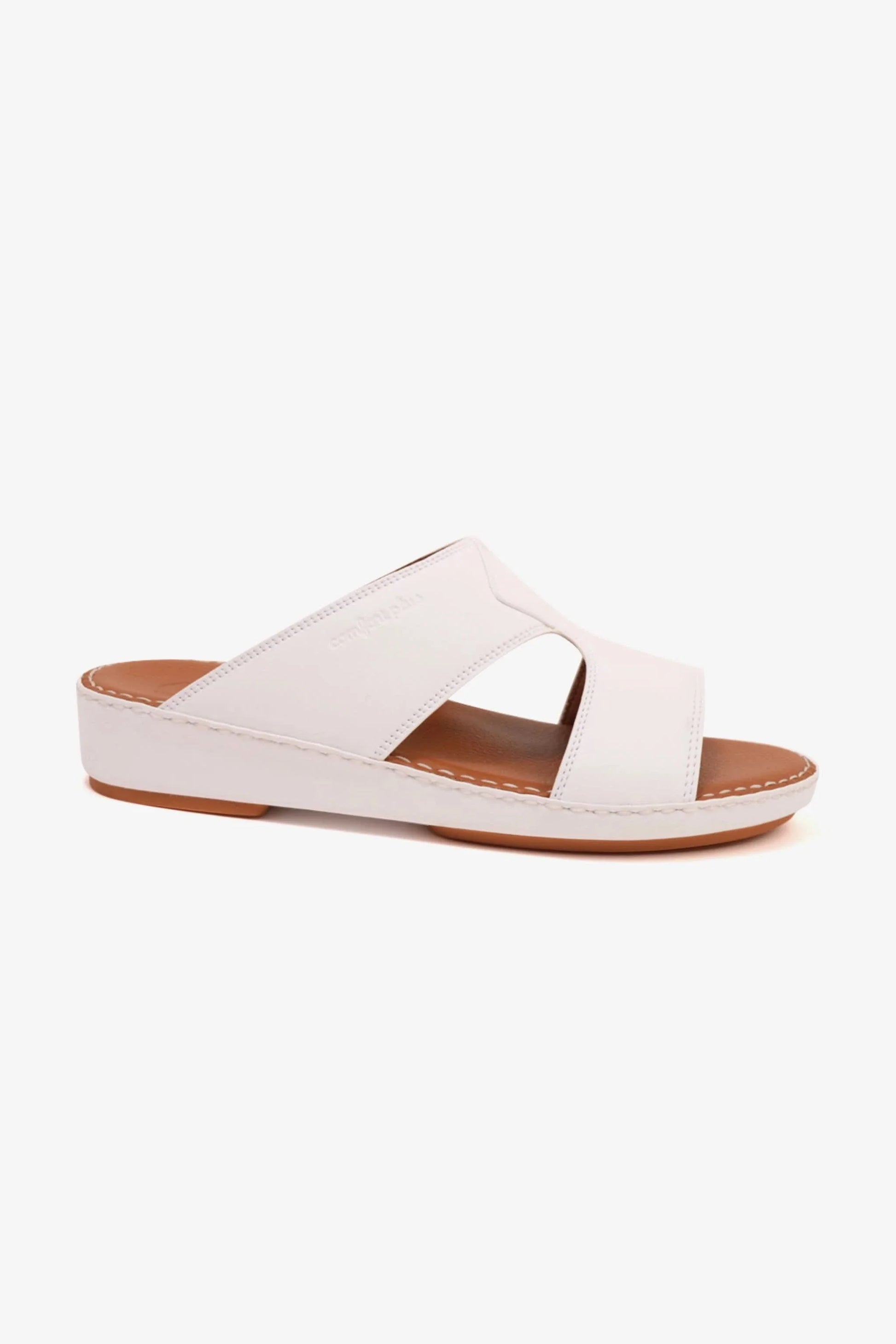 Comfort Plus Men's Luxurious Leather Sandals White MSDCP7012