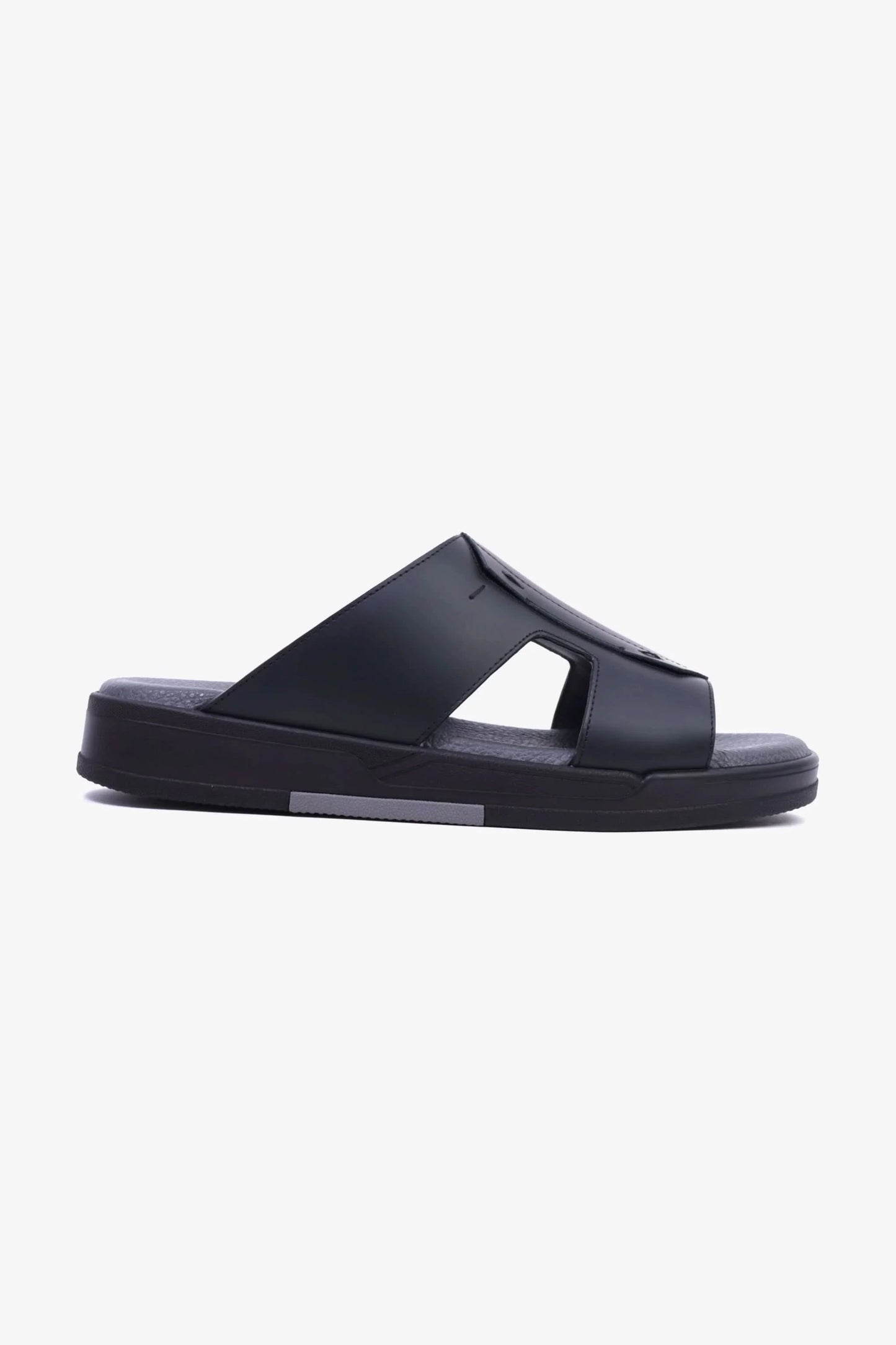 Cavalier Uomo Men's Leather Slide Sandals Black MSDCVHAR312