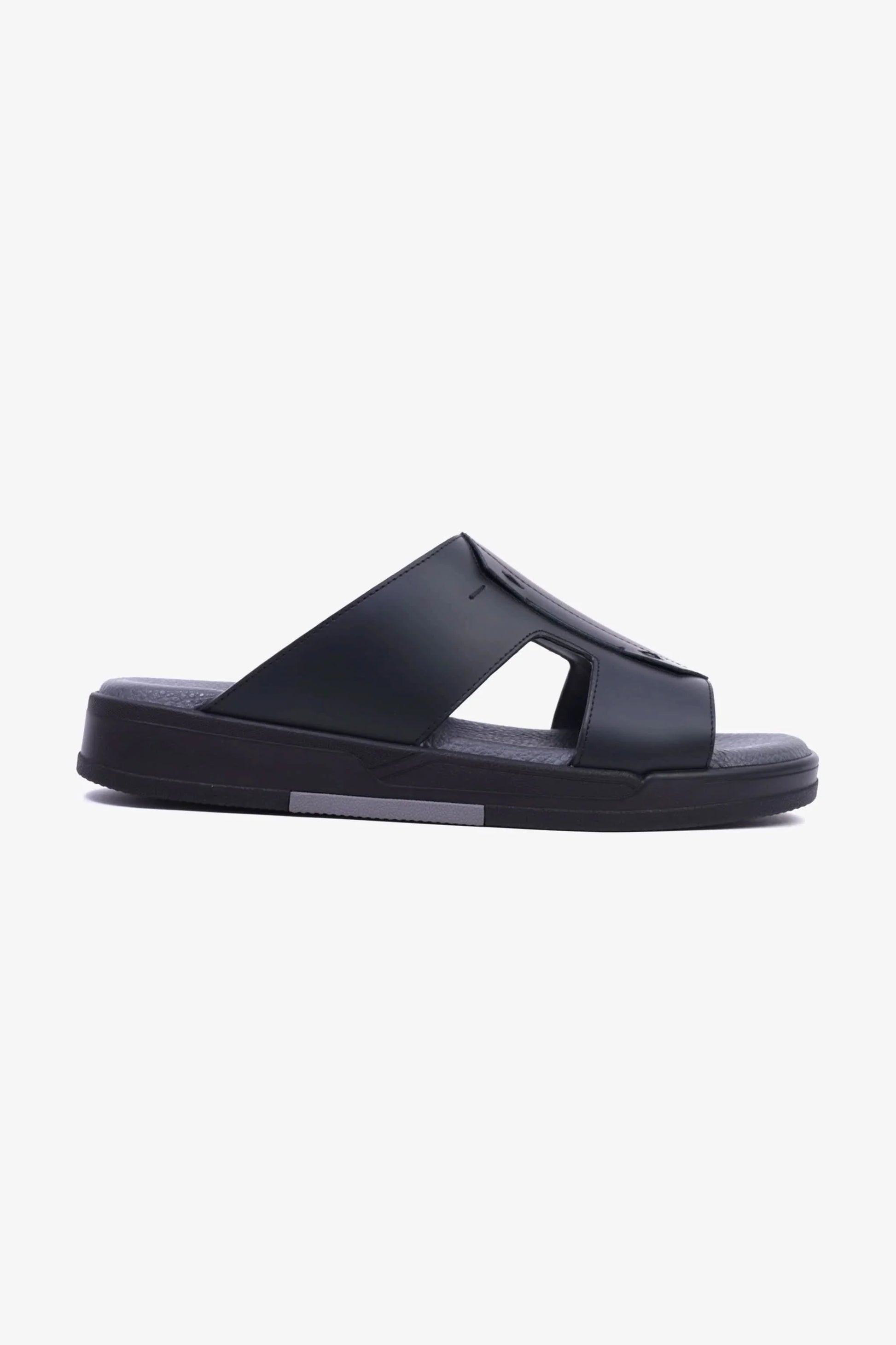 Cavalier Uomo Men's Leather Slide Sandals Black MSDCVHAR312