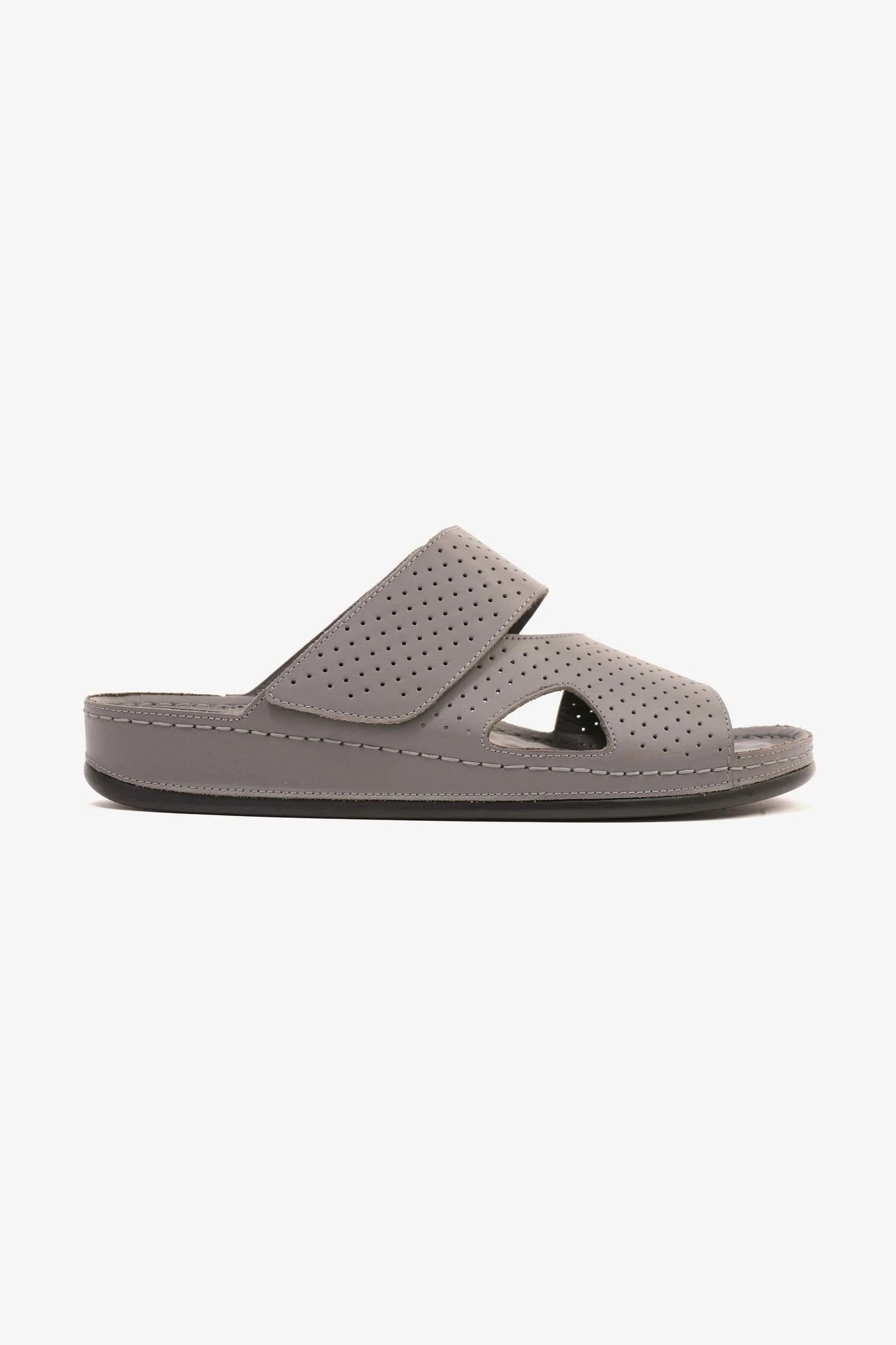 Comfort Plus Men's Al Waha Textured Slip-On Arabic Sandals Grey MSDCP4005